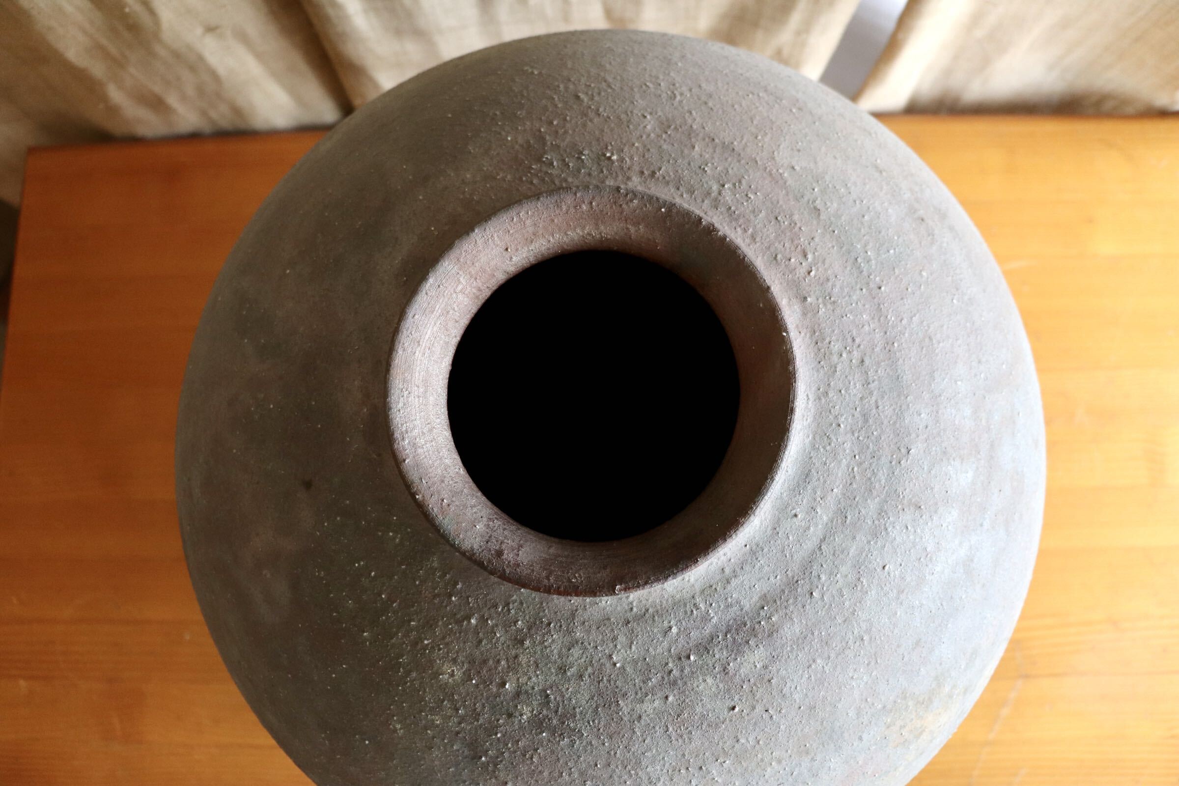 GMJI40◯悟窯 市野哲次 丹波焼 球形花器 陶器 伝統工芸 丹波篠山