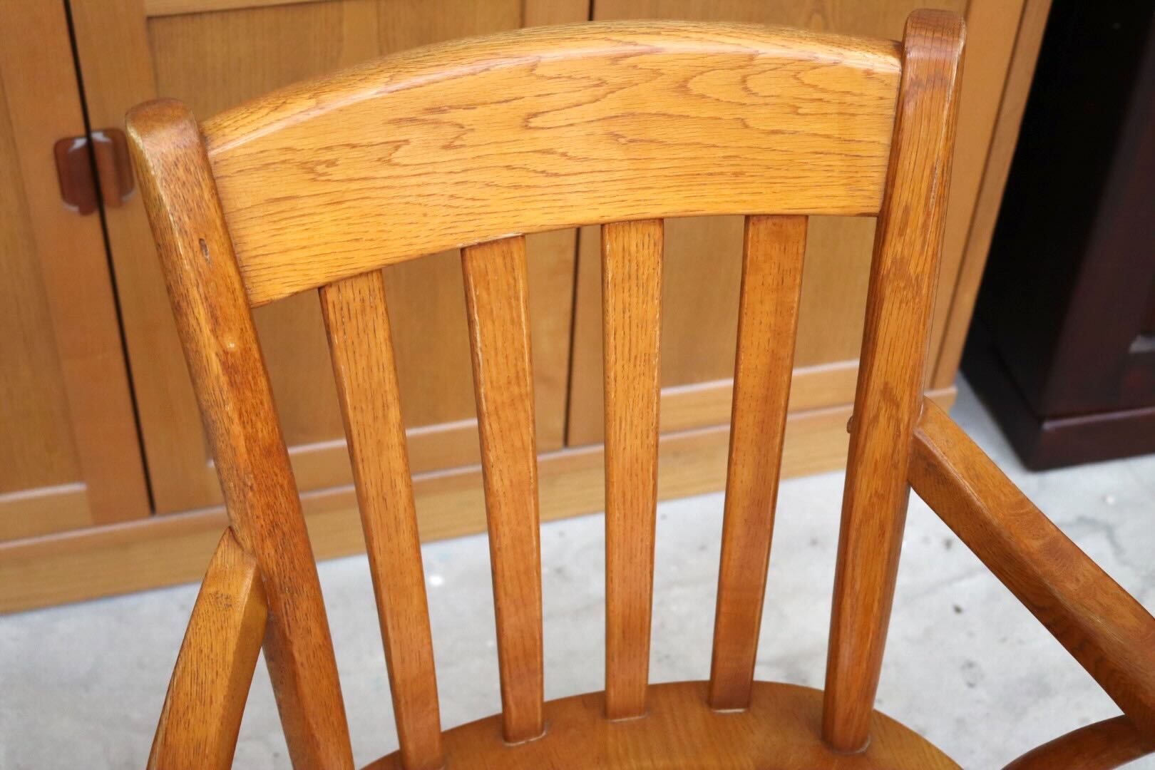GMIH179B○柏木工 / KASHIWA ダイニングチェア アームチェア 椅子 無垢材 飛騨家具 レトロ オーク材 アンティーク