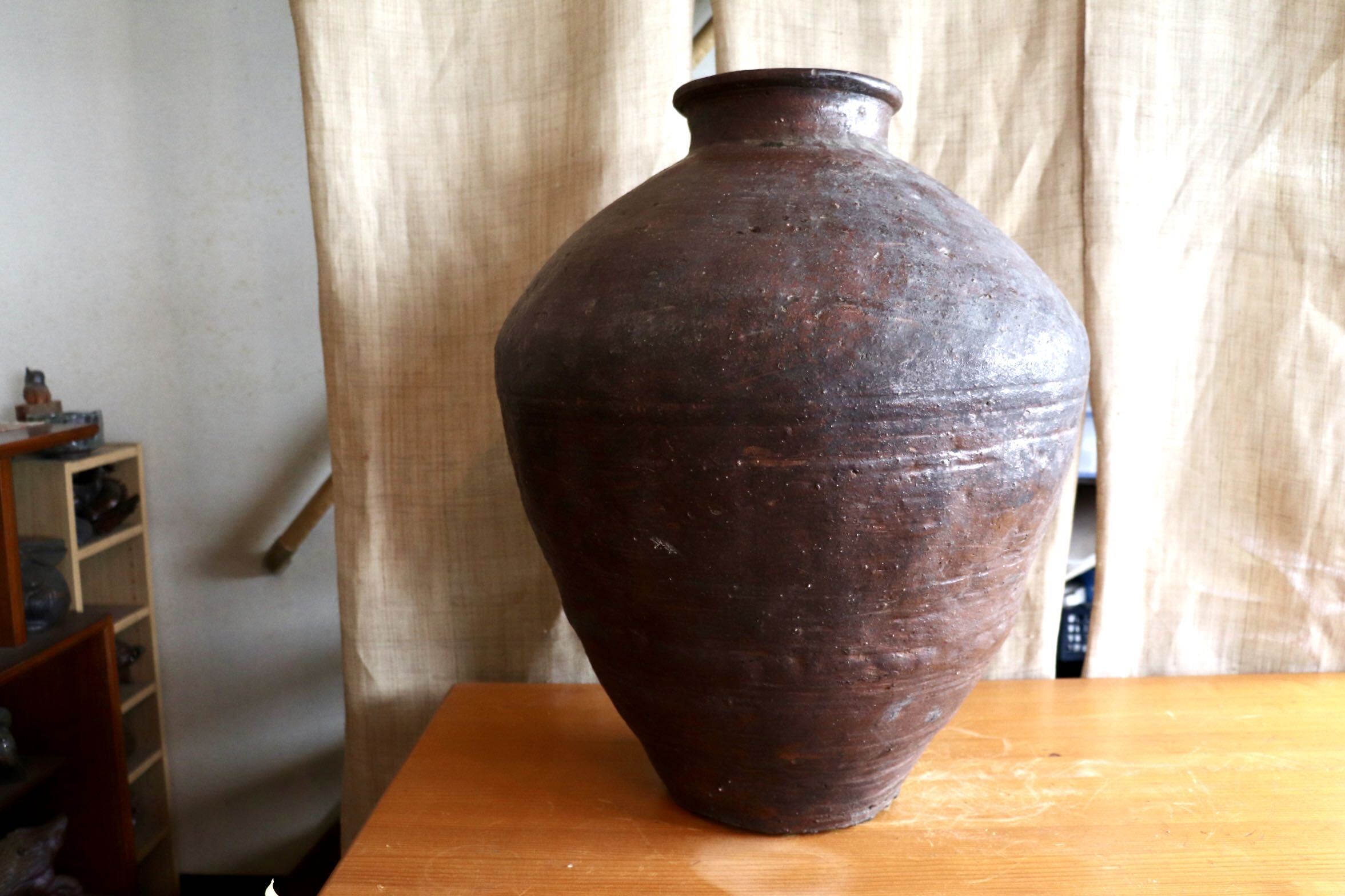 GMJI41◯悟窯 市野哲次 丹波焼 縦長大壺 陶器 伝統工芸 丹波篠山