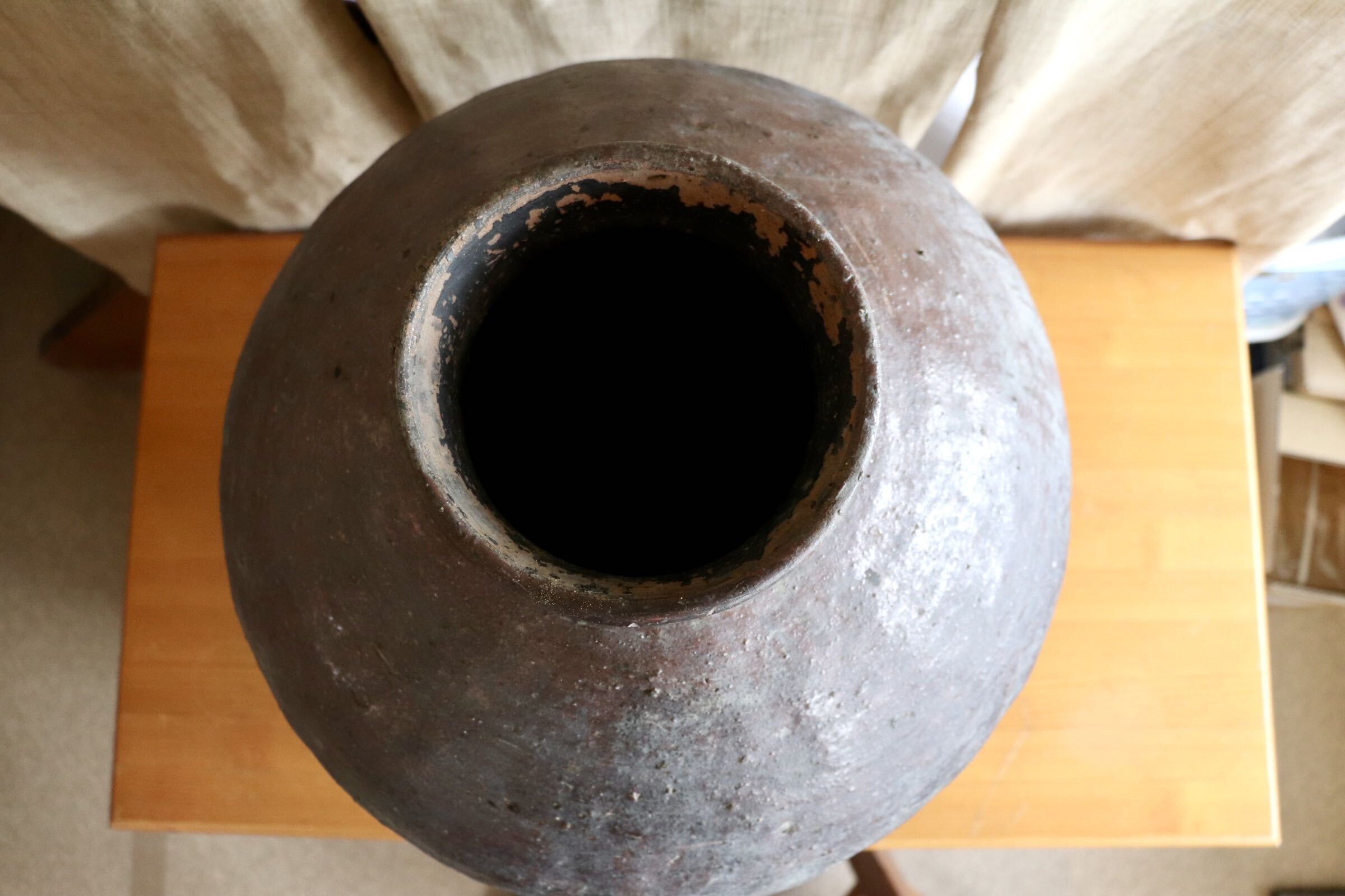 GMJI41◯悟窯 市野哲次 丹波焼 縦長大壺 陶器 伝統工芸 丹波篠山