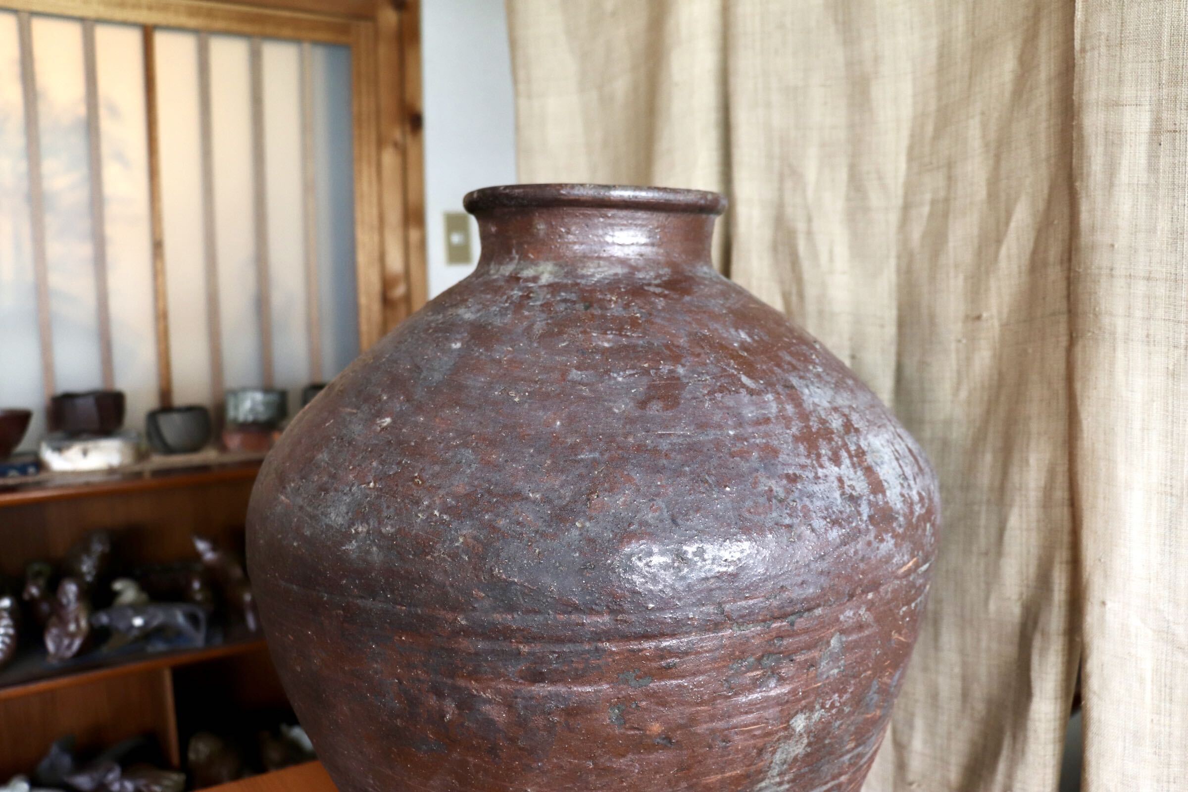 GMJI41◯悟窯 市野哲次 丹波焼 縦長大壺 陶器 伝統工芸 丹波篠山