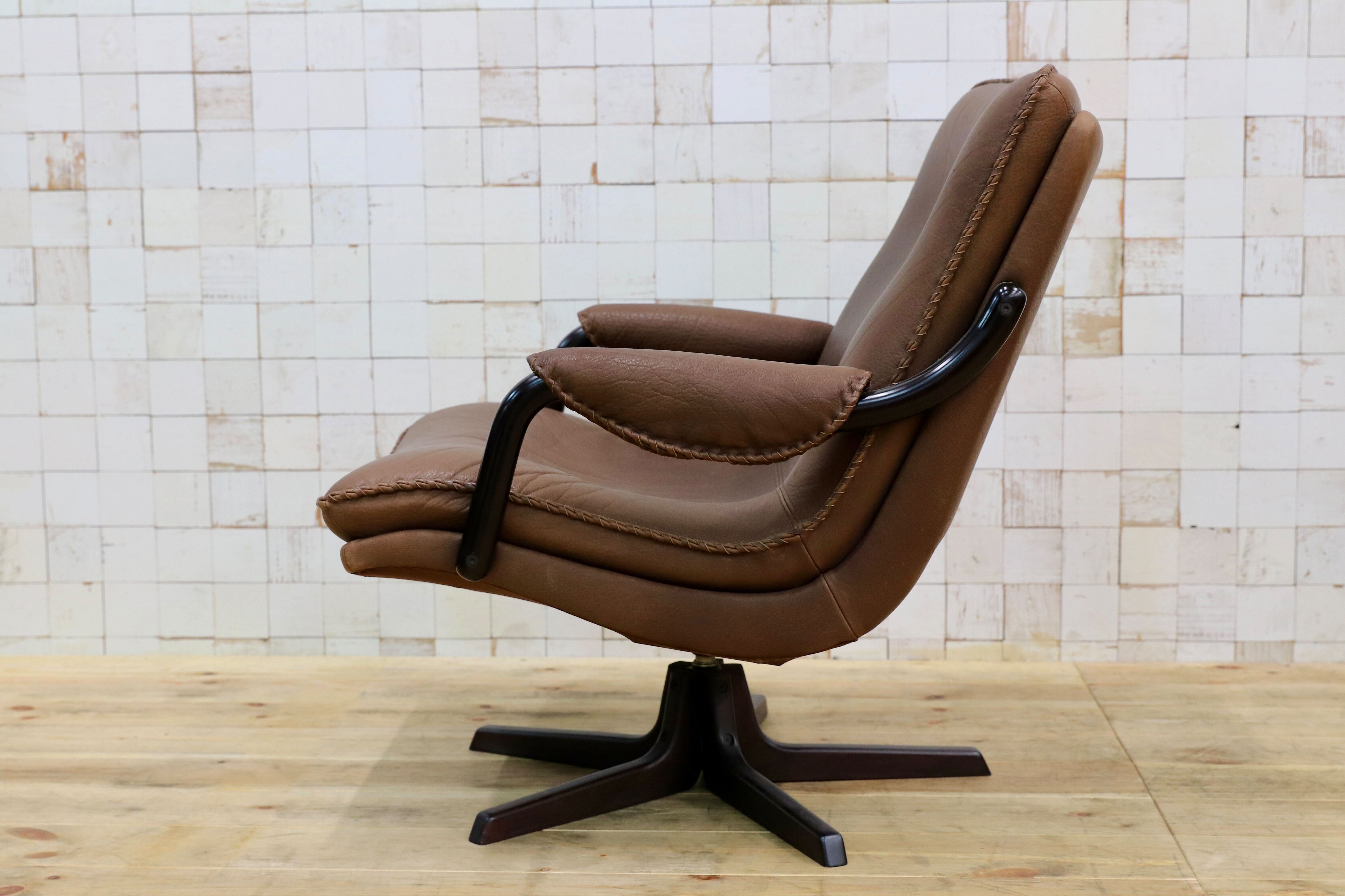 GMIO161A○BERG Furniture / ベルグファニチャー 1人掛けソファ ラウンジチェア 回転式 本革 ミッドセンチュリー ヴィンテージ デンマーク