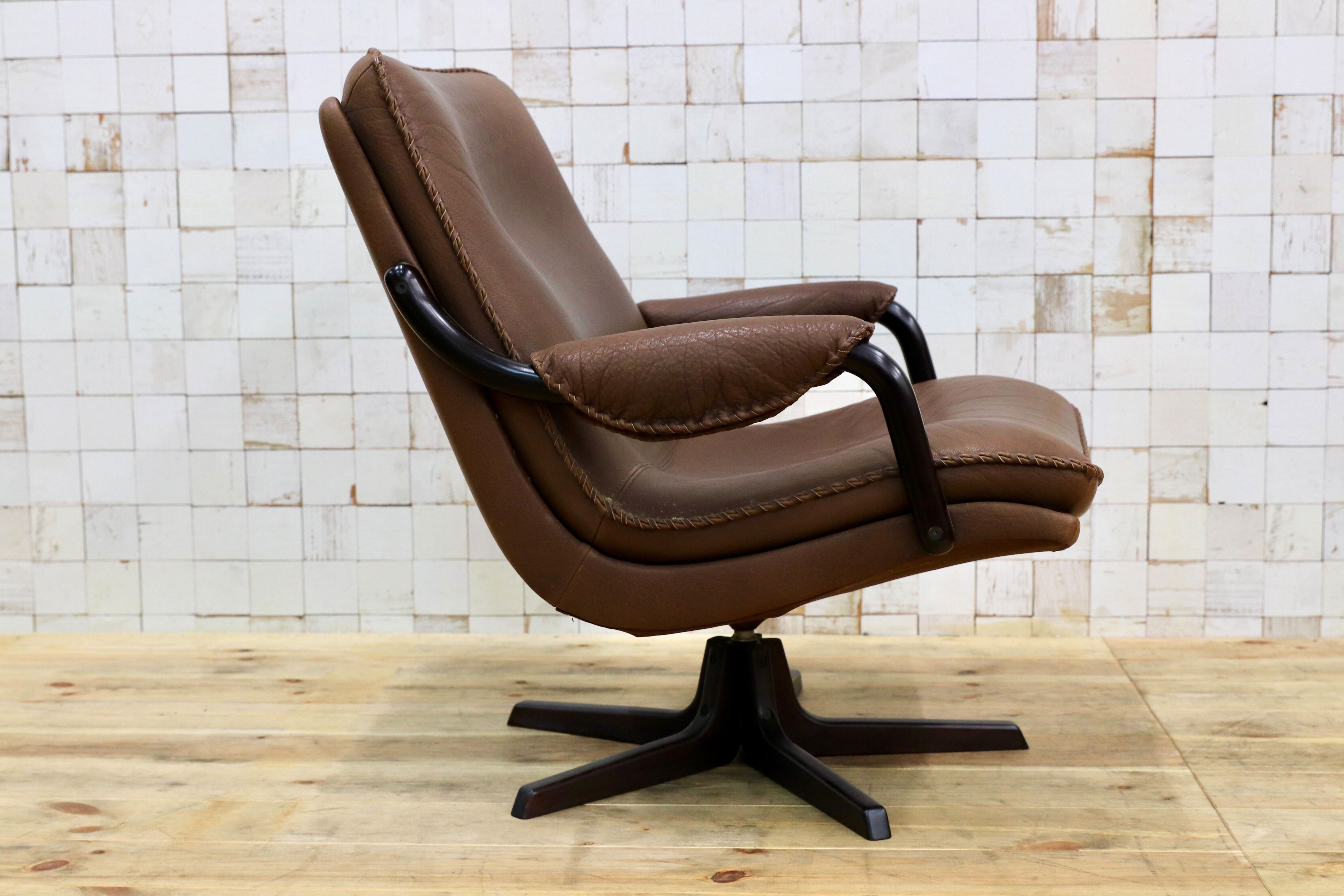 GMIO161A○BERG Furniture / ベルグファニチャー 1人掛けソファ ラウンジチェア 回転式 本革 ミッドセンチュリー ヴィンテージ デンマーク