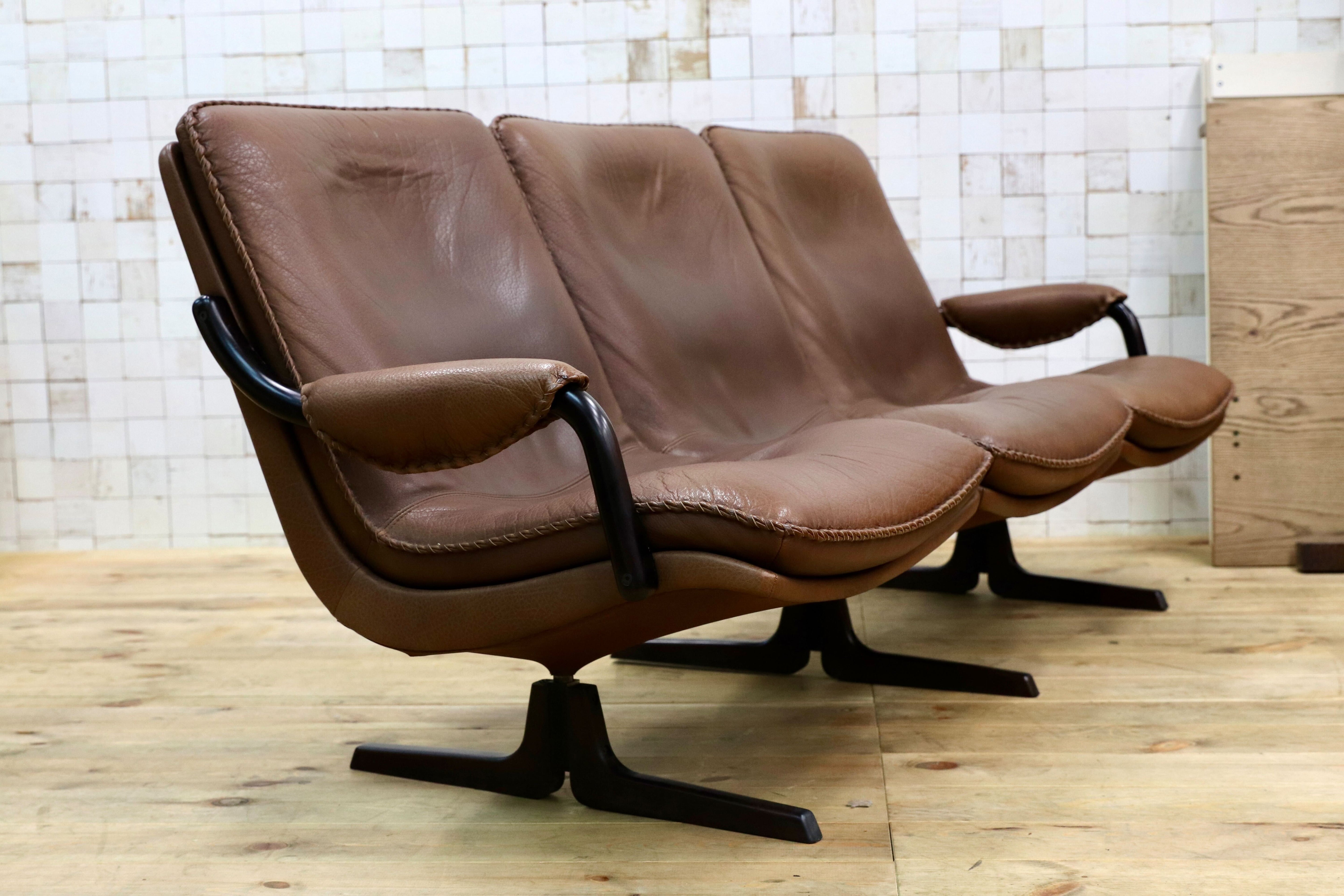 GMIO161C○BERG Furniture / ベルグファニチャー 3人掛けソファ トリプルソファ 長椅子 本革 ミッドセンチュリー ヴィンテージ デンマーク