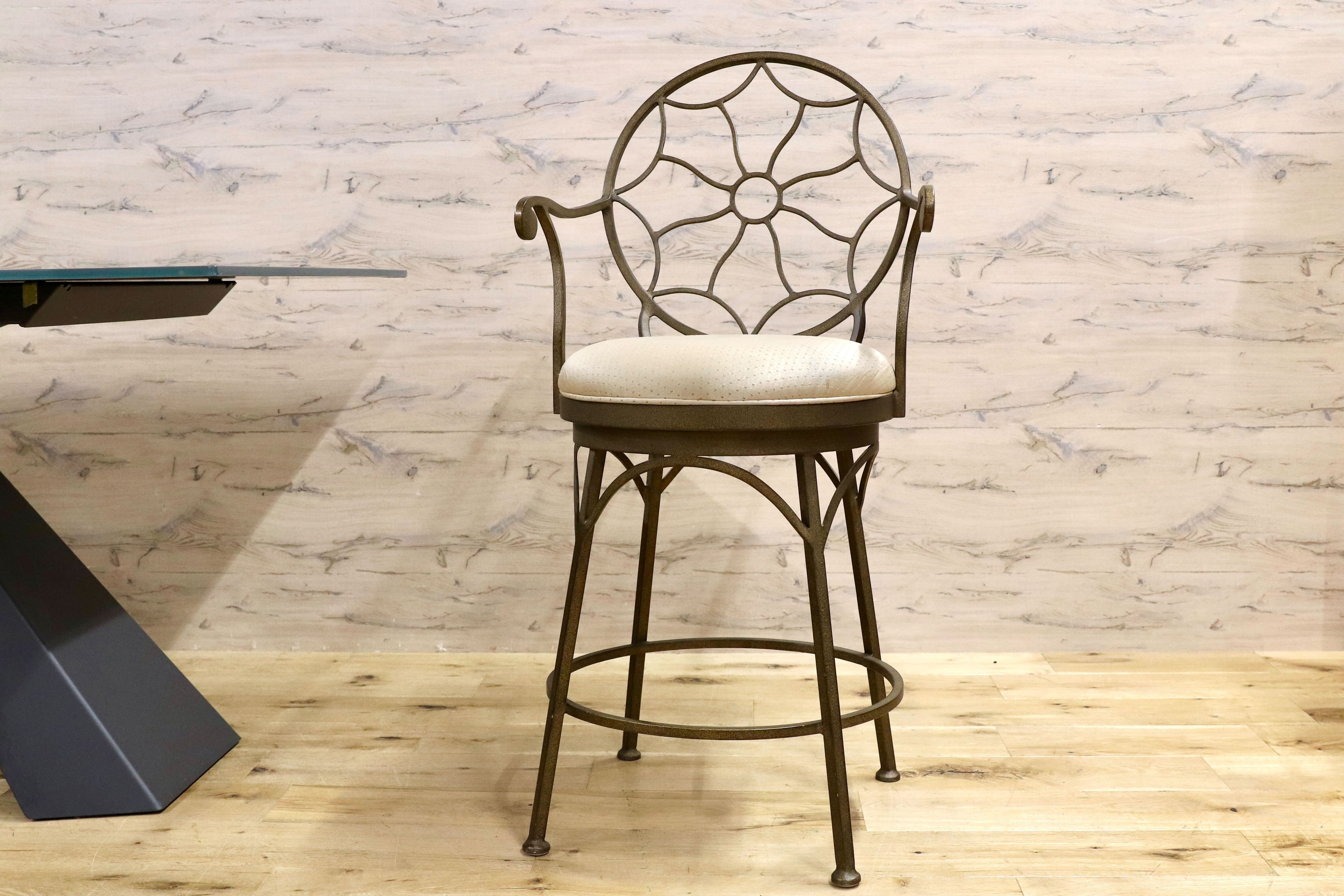 GMHO16C○DREXEL HERITAGE / ドレクセルヘリテイジ 特注 カウンターチェア アイアンチェア ハイチェア 回転チェア インダストリアル 希少