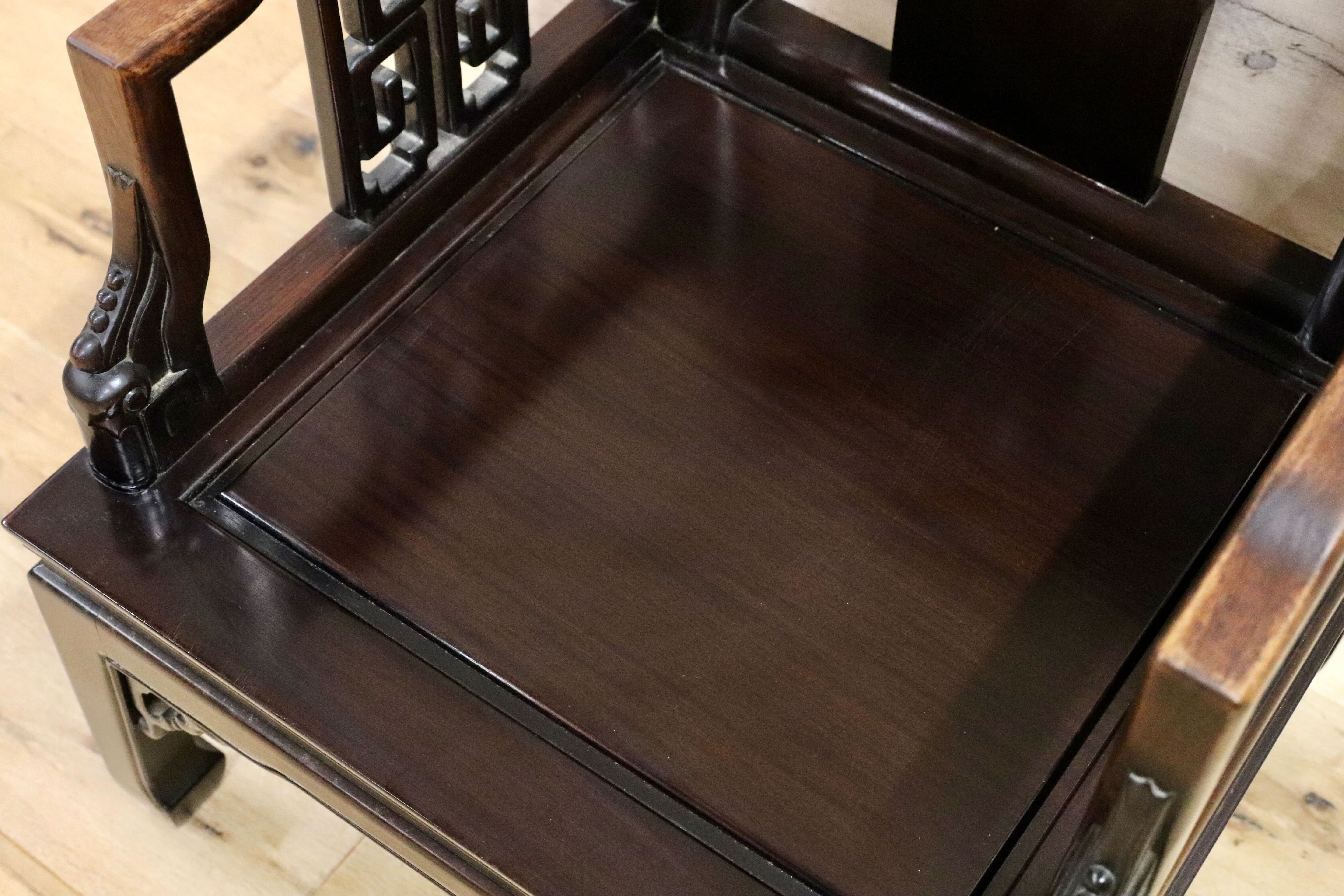 GMHS297P○中国美術 唐木家具 アームチェア 椅子 無垢材 民藝 最高級 ヴィンテージ アンティーク アジアン
