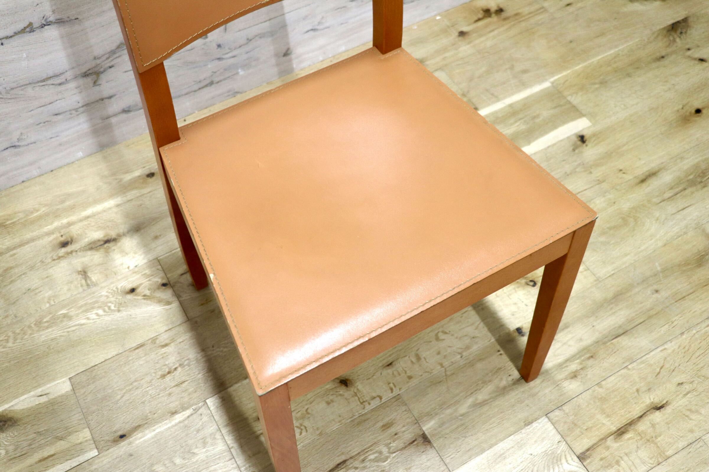 GMIK172A○Calligaris / カリガリス イタリア製 ダイニングチェア 椅子 食卓椅子 アームレスチェア レザー モダン