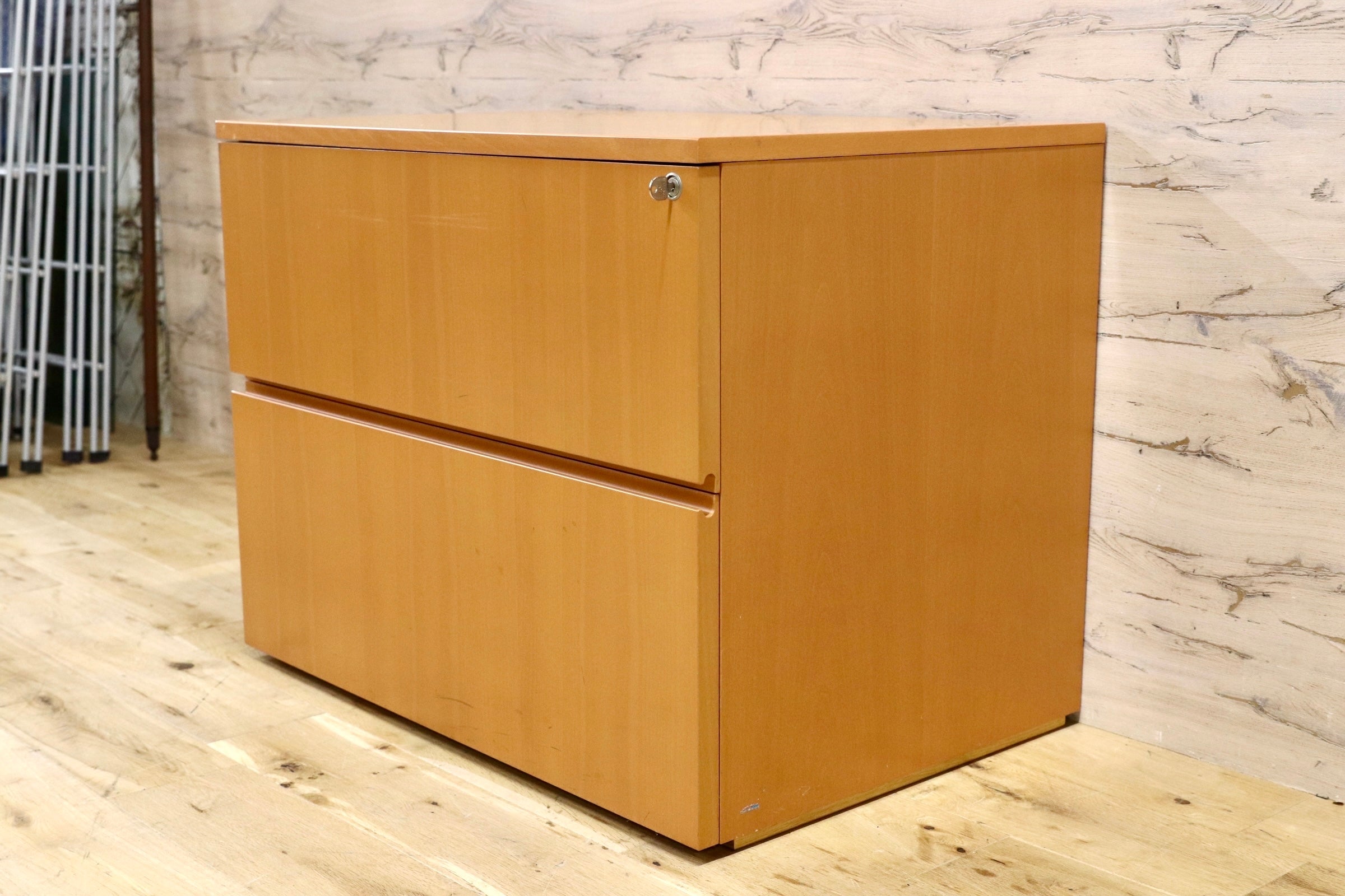 GMJH225D○Herman Miller / ハーマンミラー TSC-F-3-D ビーチ デスクキャビネット ラテラルファイル 二段引き出し オフィス ヴィンテージ