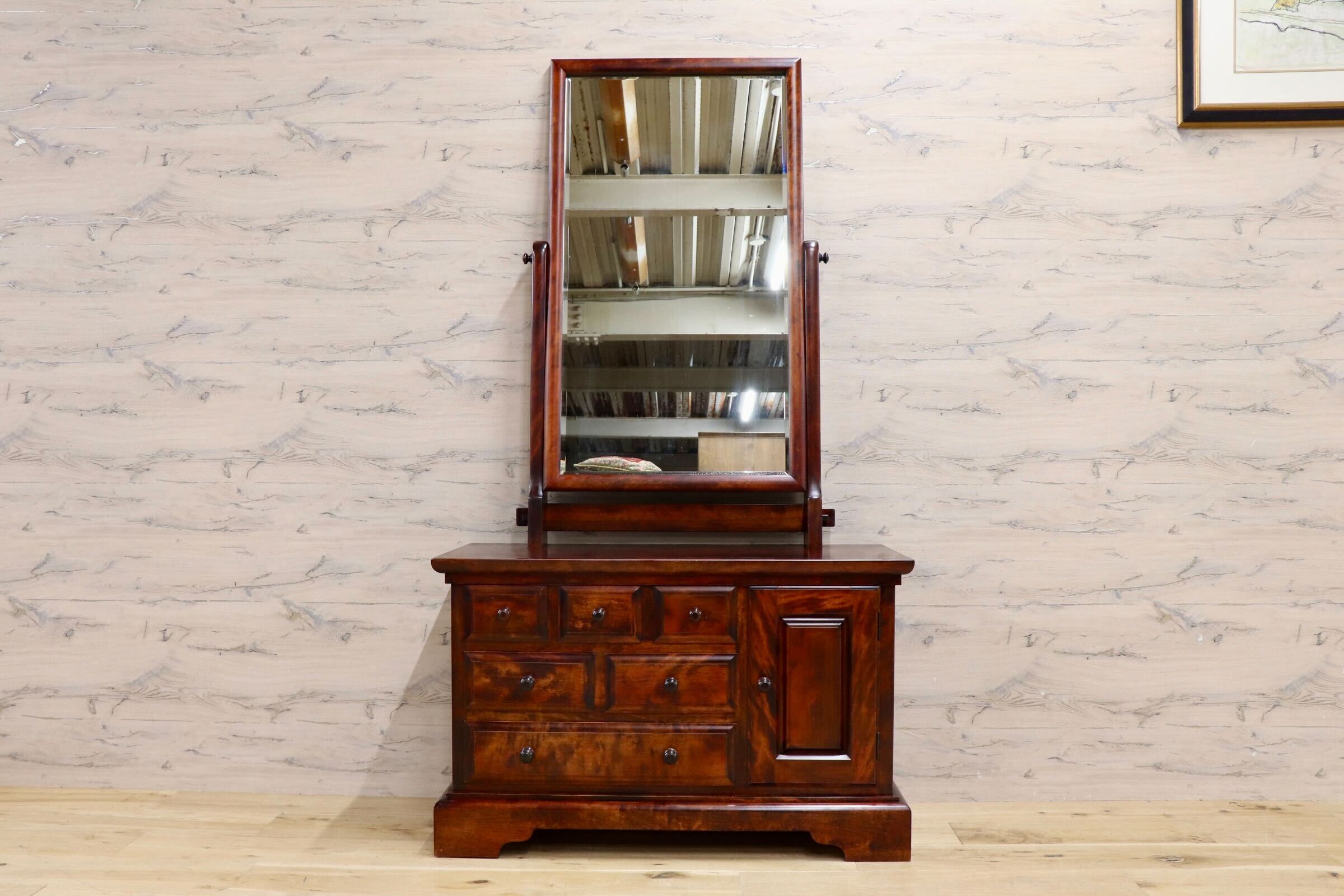 GMIK924A○九州民芸家具 鏡台 ドレッサー 天然木 伝統工芸 和家具 検)松本民芸家具 北海道民芸家具