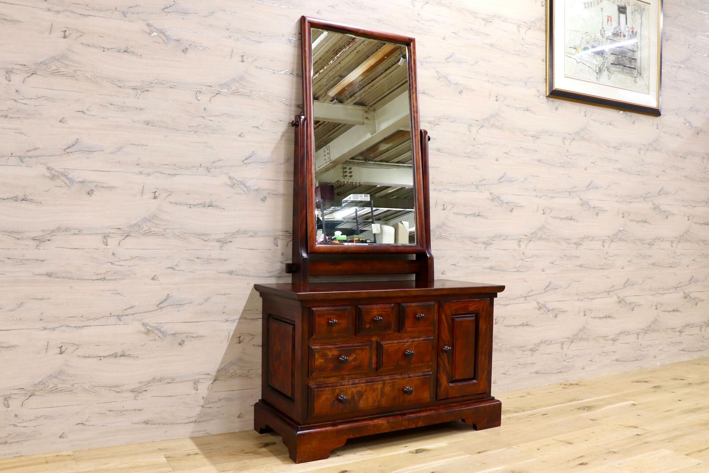 GMIK924A○九州民芸家具 鏡台 ドレッサー 天然木 伝統工芸 和家具 検)松本民芸家具 北海道民芸家具