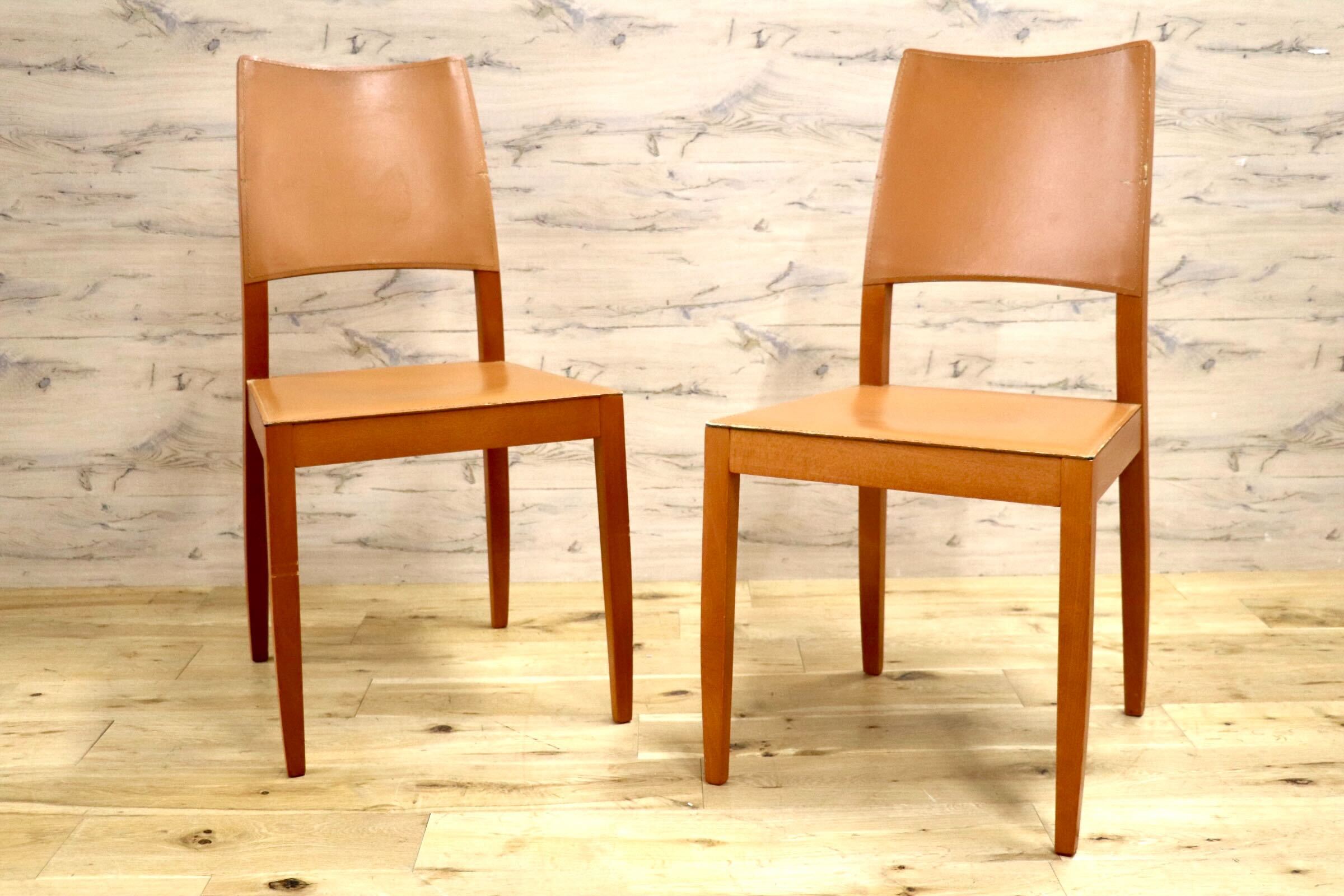 椅子・チェア 【Calligaris】イタリア製 ダイニングチェア 本革 木製