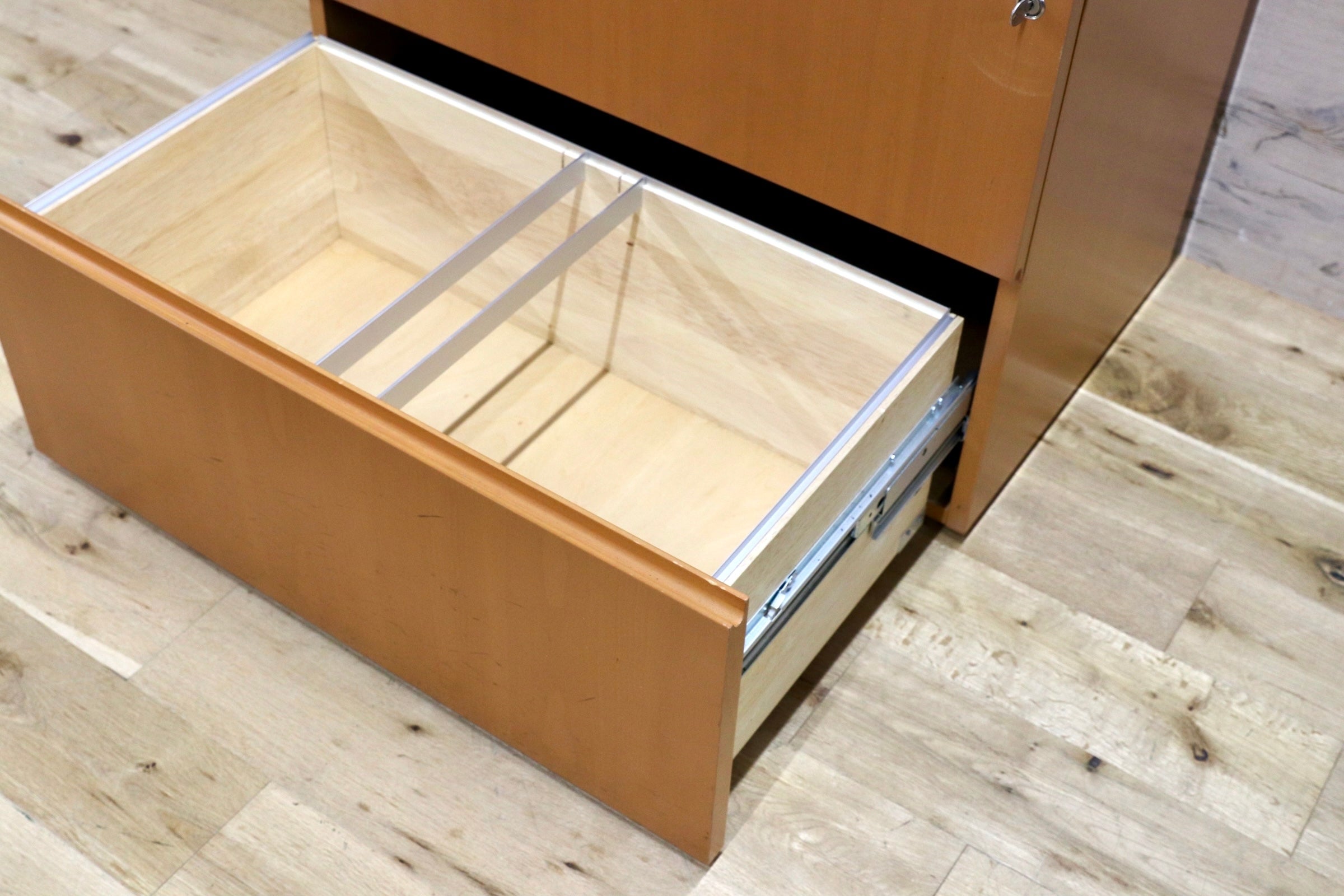 GMJH225E○Herman Miller / ハーマンミラー TSC-F-3-D ビーチ デスクキャビネット ラテラルファイル 二段引き出し オフィス ヴィンテージ