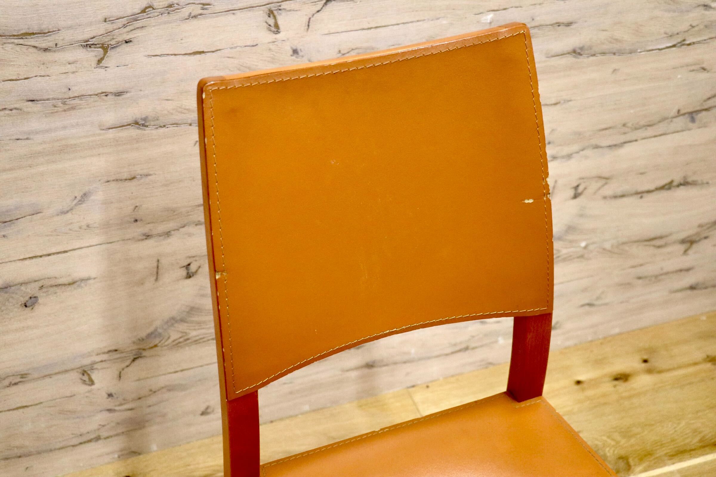 GMIK172B○Calligaris / カリガリス イタリア製 ダイニングチェア 椅子 食卓椅子 アームレスチェア レザー モダン
