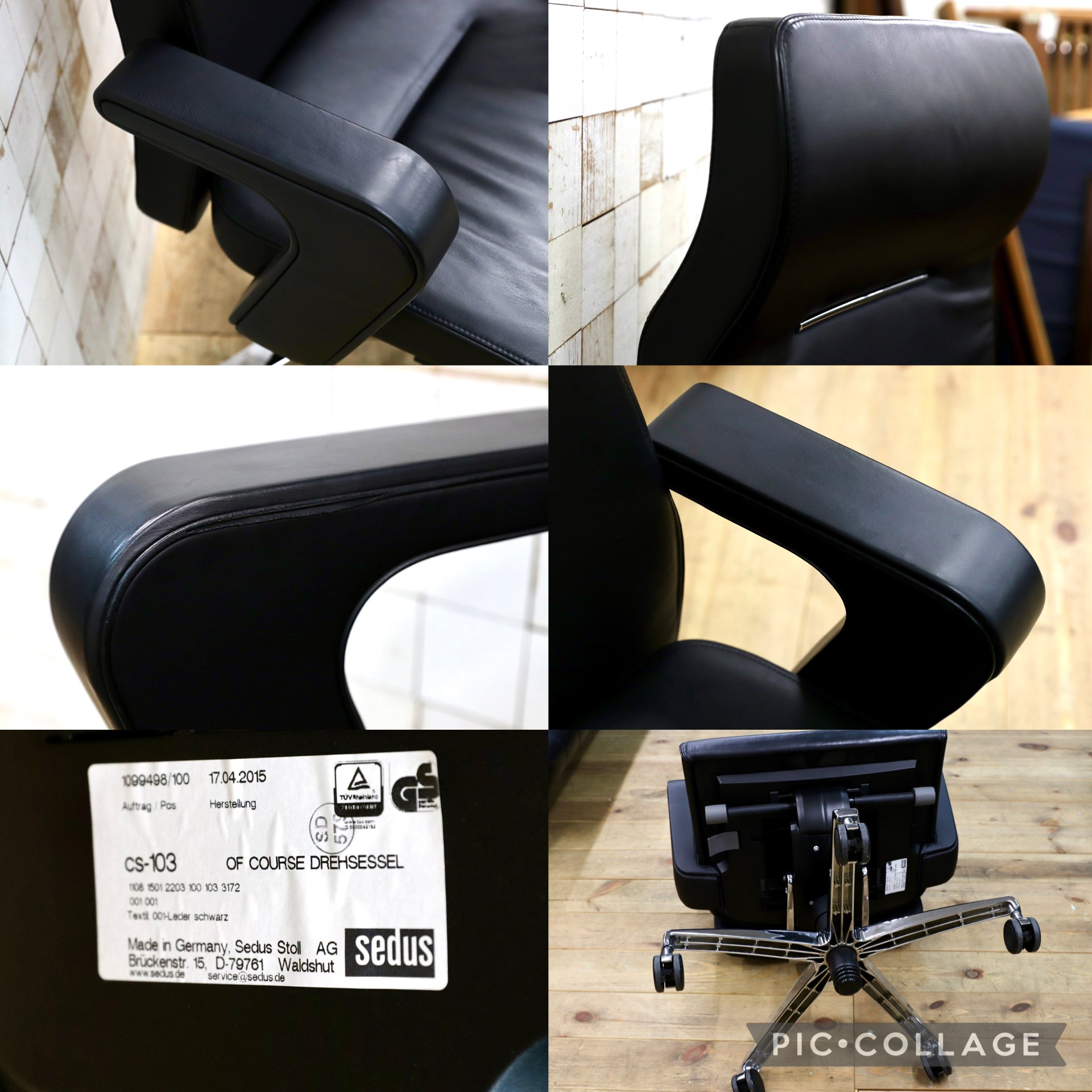 GMJK172B○SEDUS / セダス OF COURSE EXECUTIVE CS-103 エグゼクティブチェア デスクチェア オフィスチェア 総本革 ドイツ製 定価約53万円