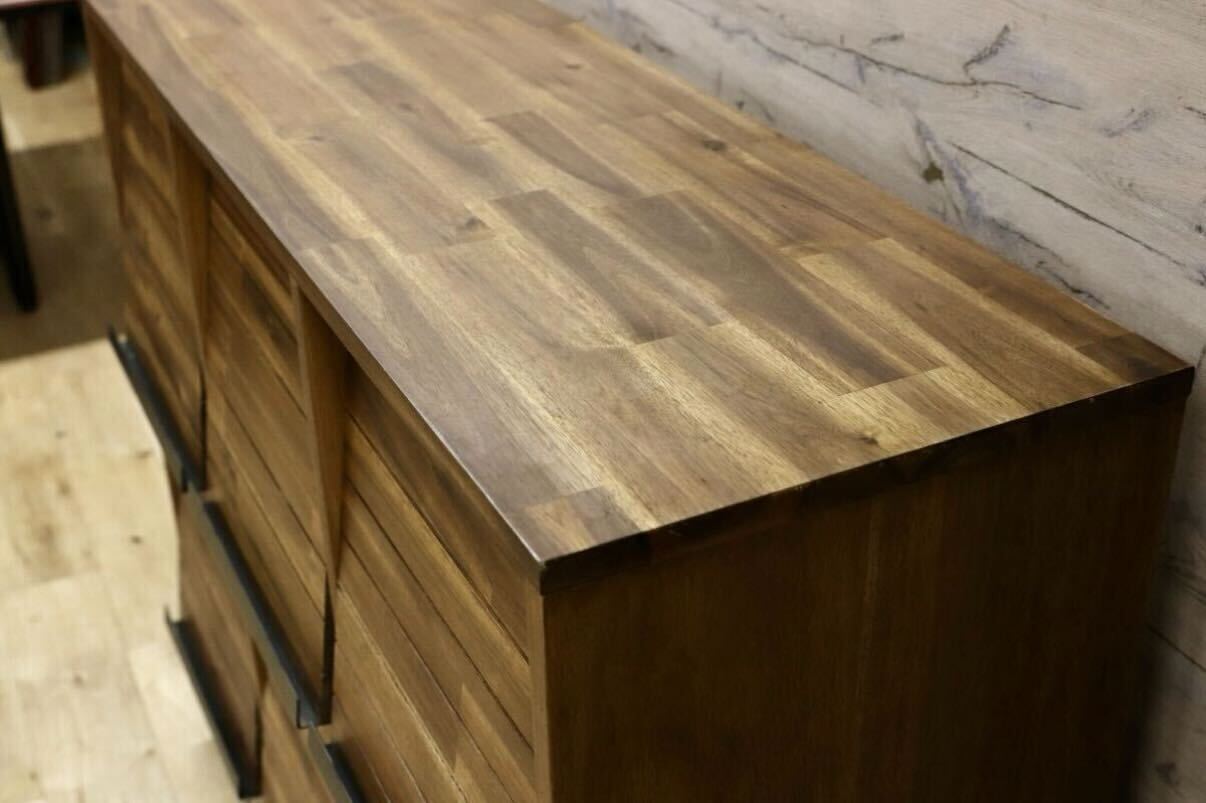 GMIK851○unico / ウニコ SWELLA スウェラ レコードラック サイドボード リビングボード アカシア材 モデルルーム展示品