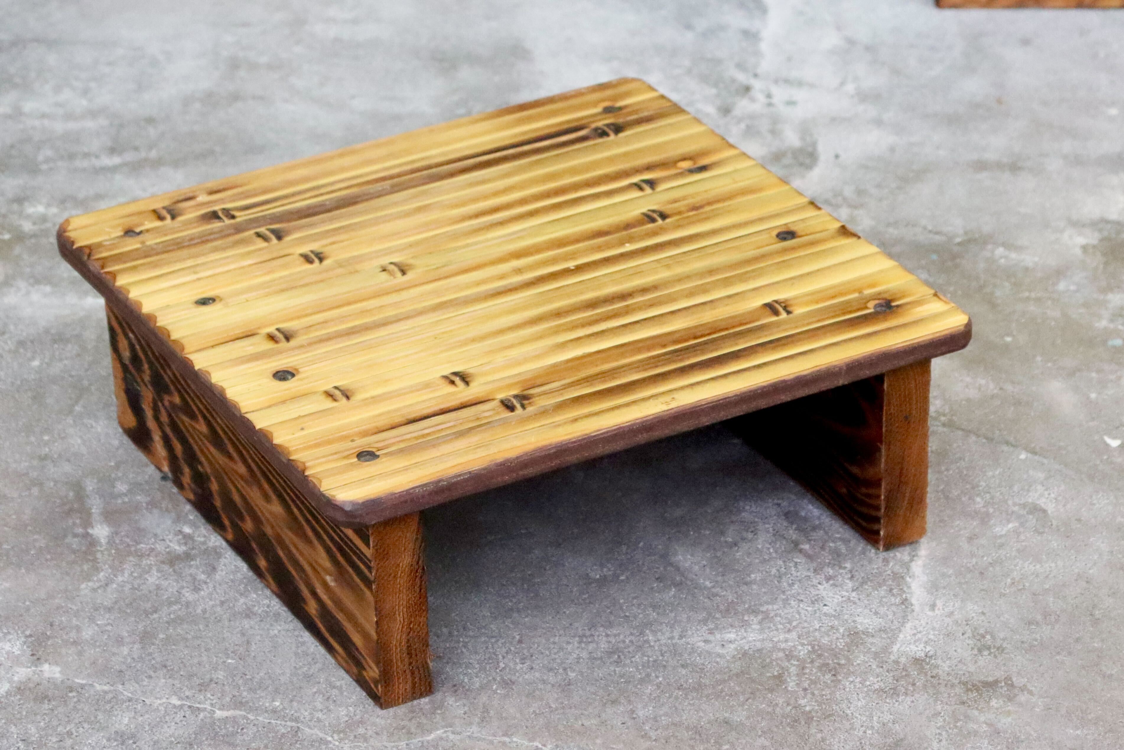 GMIK205○梅里竹芸 Umezato Bamboo Craft 竹家具 足置き台 踏み台 フットレスト 工芸品 バンブー 宮崎 高級