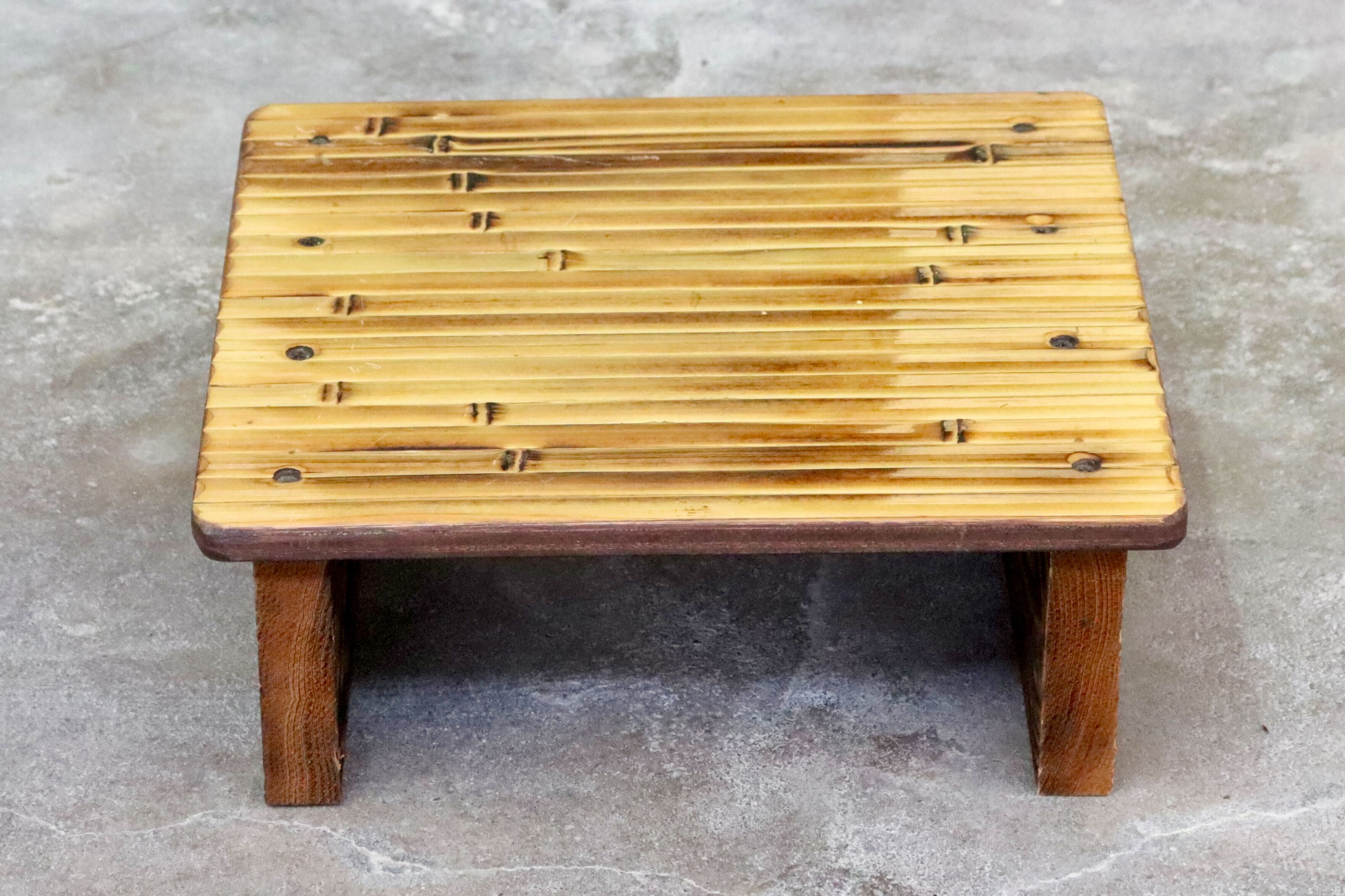 GMIK205○梅里竹芸 Umezato Bamboo Craft 竹家具 足置き台 踏み台 フットレスト 工芸品 バンブー 宮崎 高級
