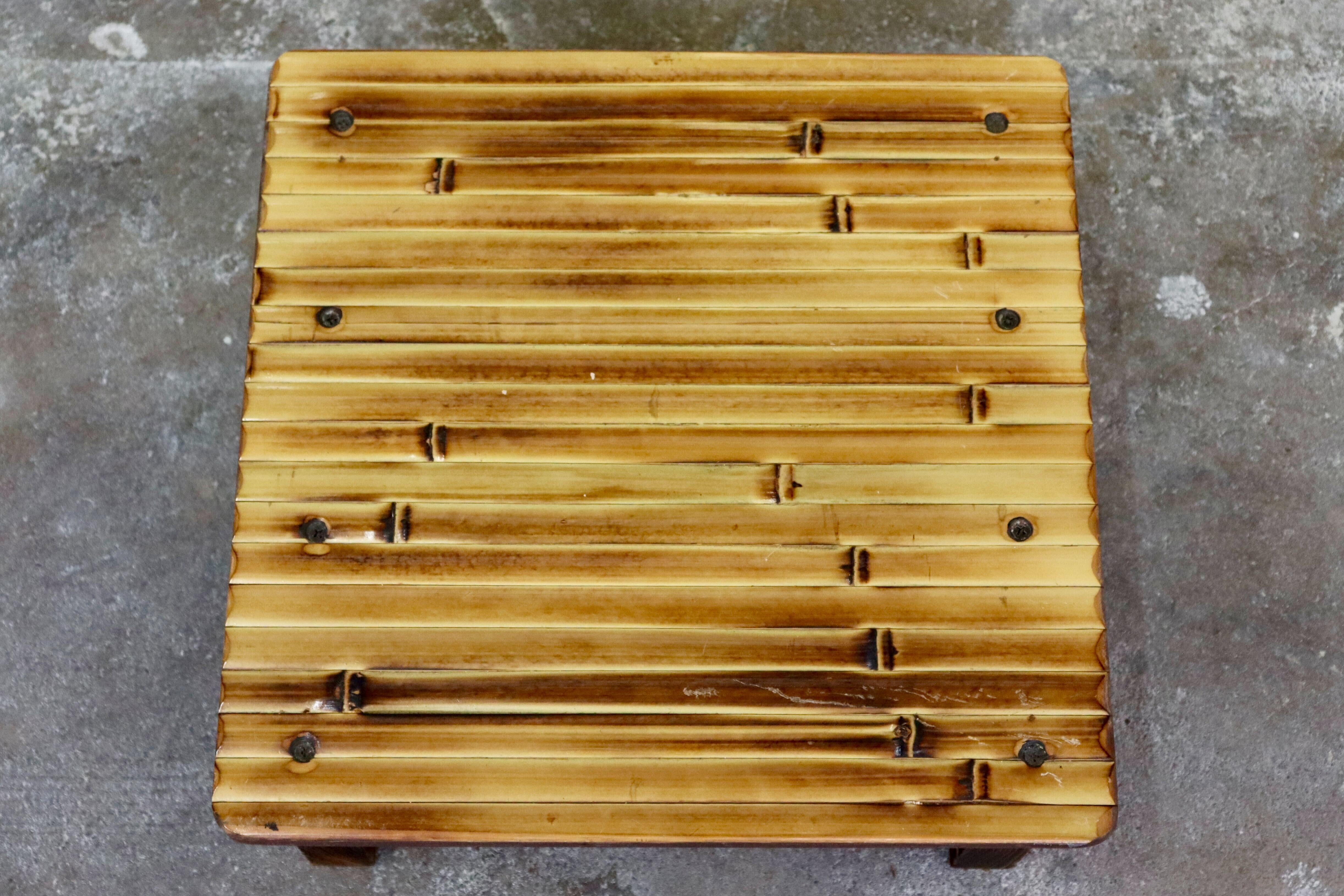 GMIK205○梅里竹芸 Umezato Bamboo Craft 竹家具 足置き台 踏み台 フットレスト 工芸品 バンブー 宮崎 高級
