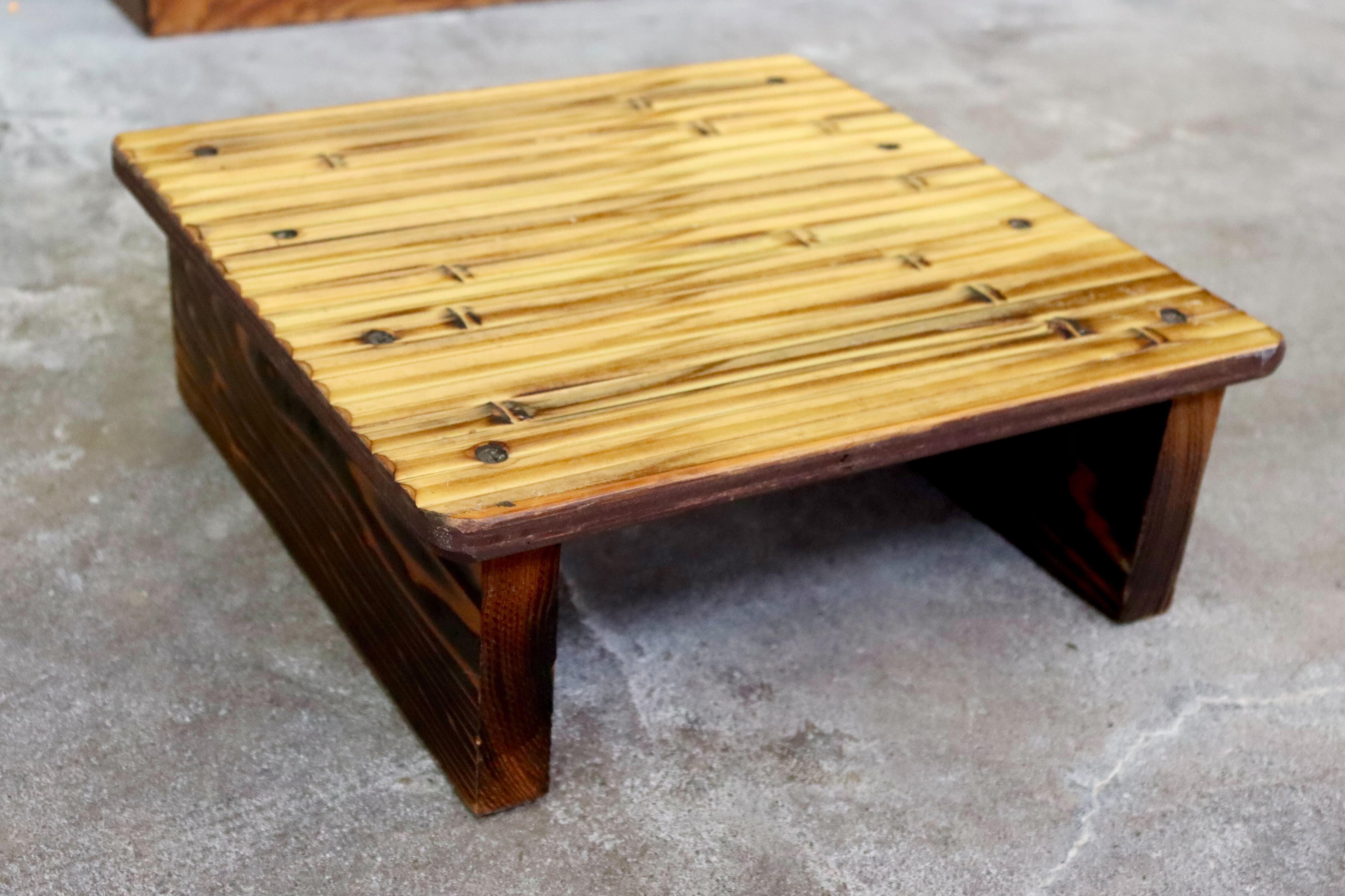 GMIK205○梅里竹芸 Umezato Bamboo Craft 竹家具 足置き台 踏み台 フットレスト 工芸品 バンブー 宮崎 高級