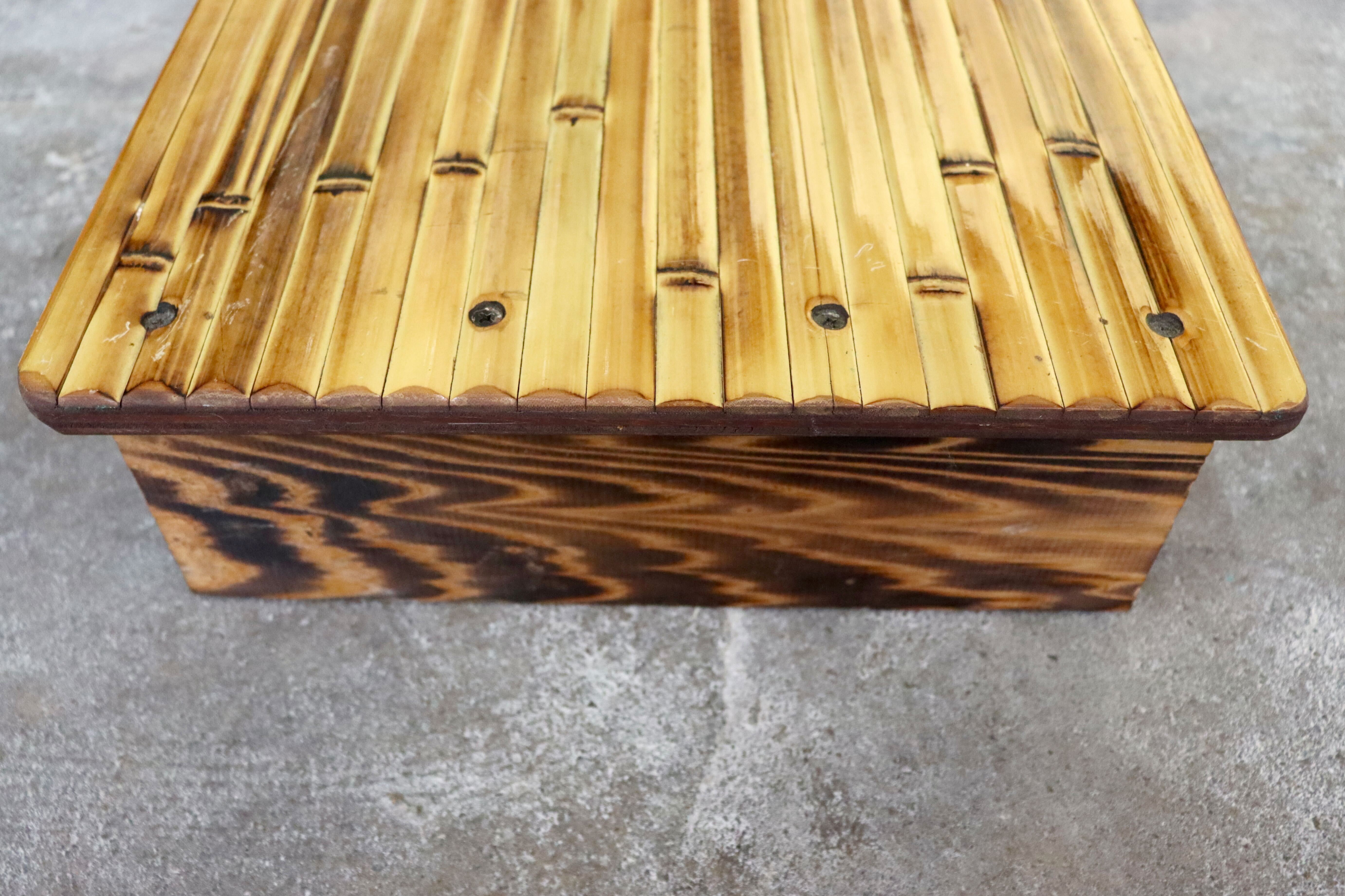 GMIK205○梅里竹芸 Umezato Bamboo Craft 竹家具 足置き台 踏み台 フットレスト 工芸品 バンブー 宮崎 高級
