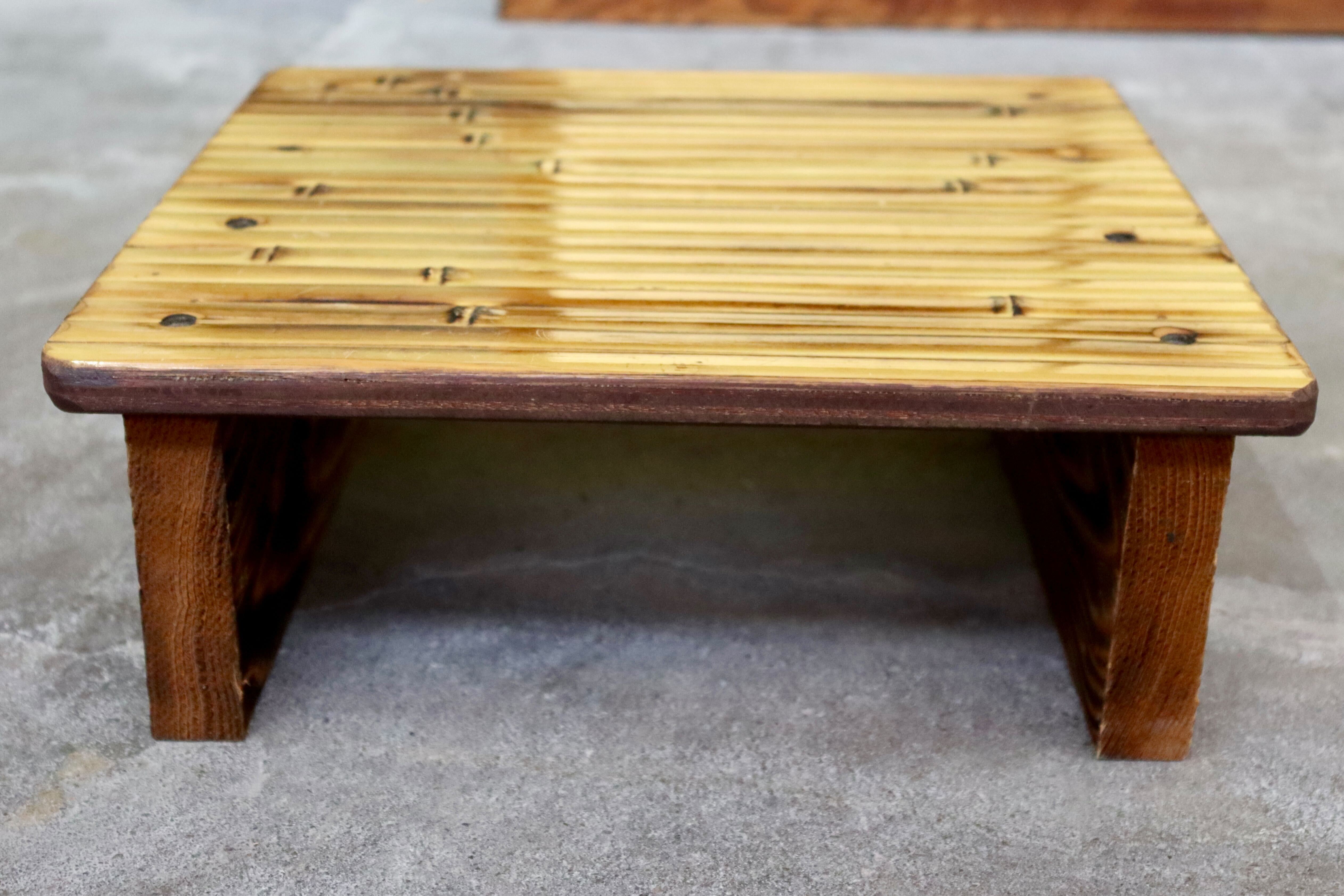 GMIK205○梅里竹芸 Umezato Bamboo Craft 竹家具 足置き台 踏み台 フットレスト 工芸品 バンブー 宮崎 高級