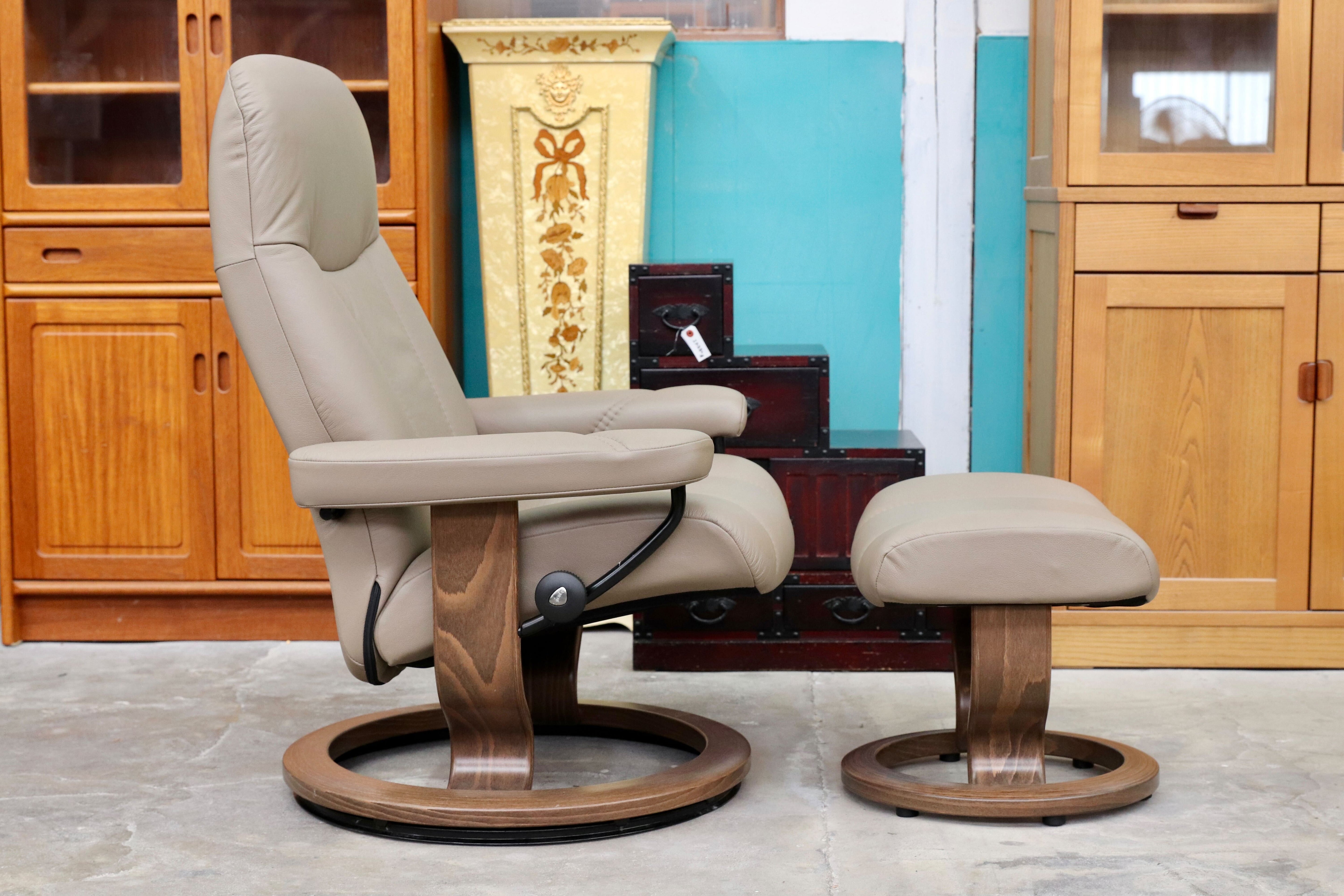 GMIK453○EKORNES / エコーネス Consul コンサル Mサイズ リクライニングチェア パーソナルチェア 北欧 ノルウェー 約30万 24年製 展示品