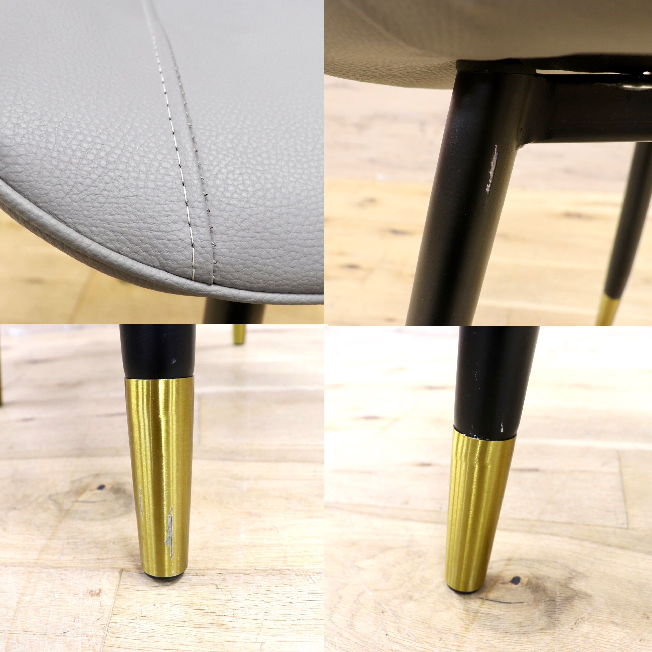 GMIS334B○モダン ダイニングチェア アームレスチェア 椅子 食卓椅子 レザー 本革 ナチュラル シンプル スタイリッシュ 展示品