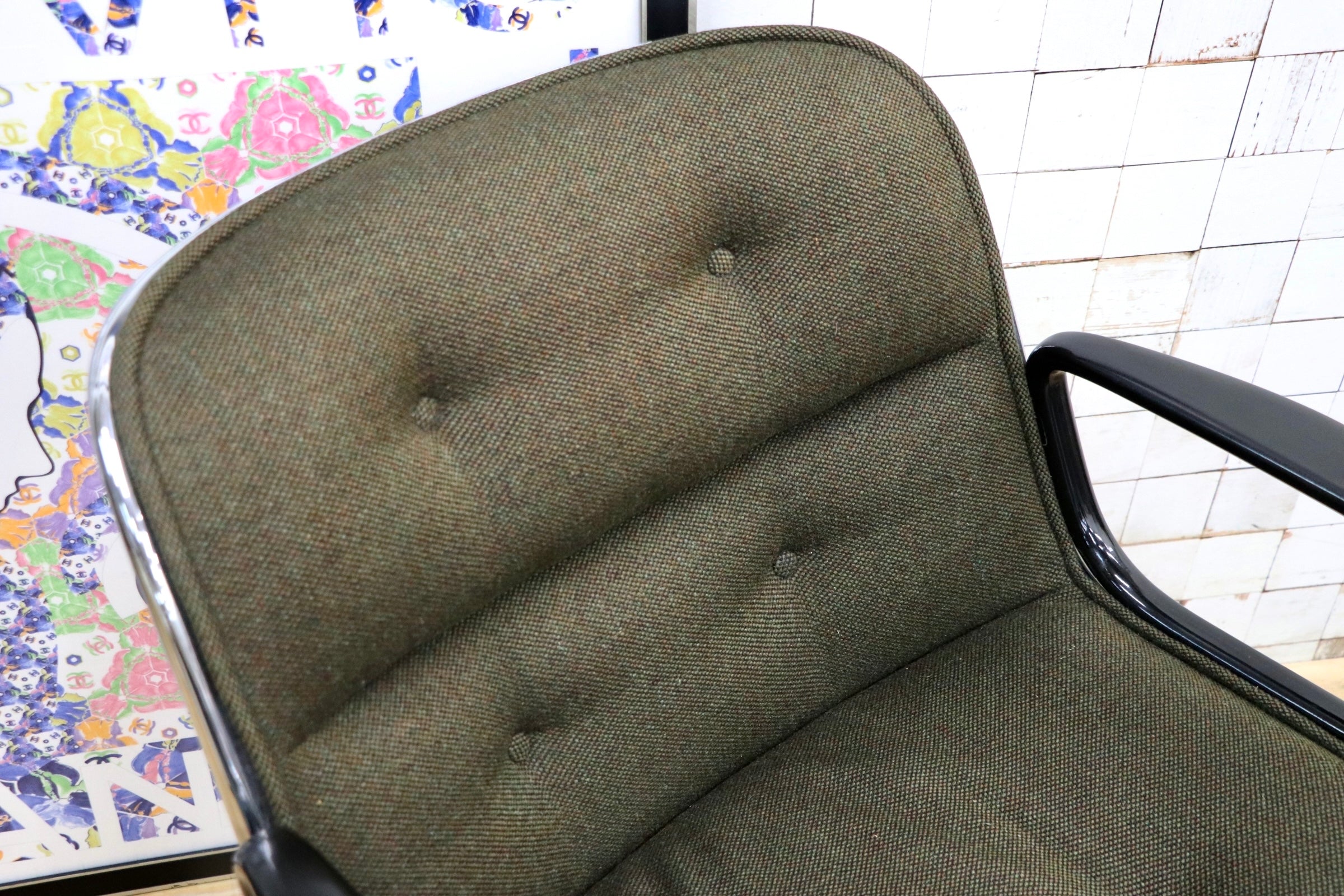 GMJK174D〇Pollock / ポロックチェア ヴィンテージ デスクチェア モスグリーン ミッドセンチュリー デザイナーズ KOKUYOリペア 名作椅子