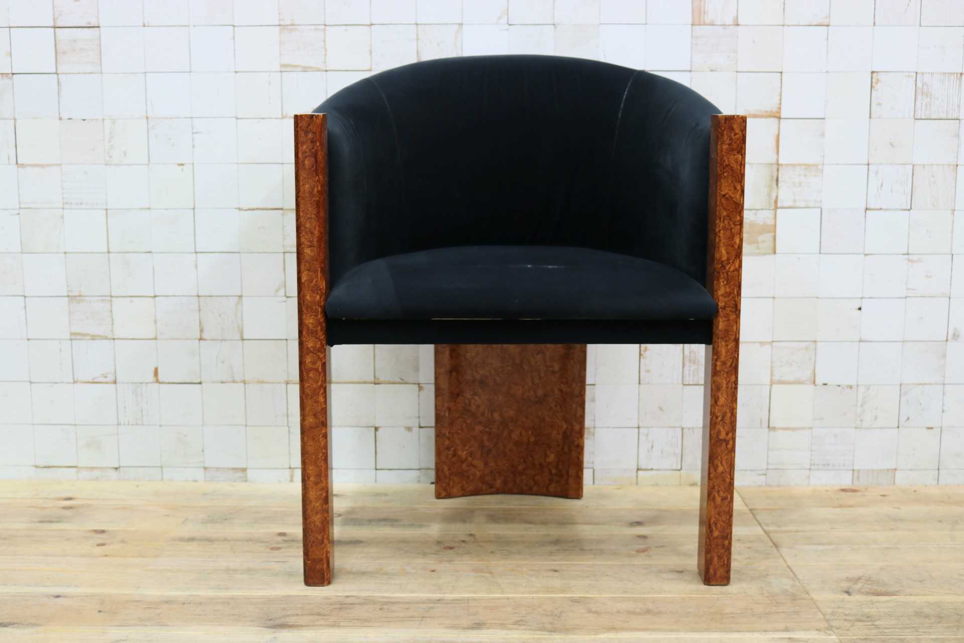 GMIK637D◯ベンフェラーラコレクション 椅子 アームチェア ファブリック Pepe Benlliure ペペ・ベンリウレ 象嵌細工 レッドウッド 希少