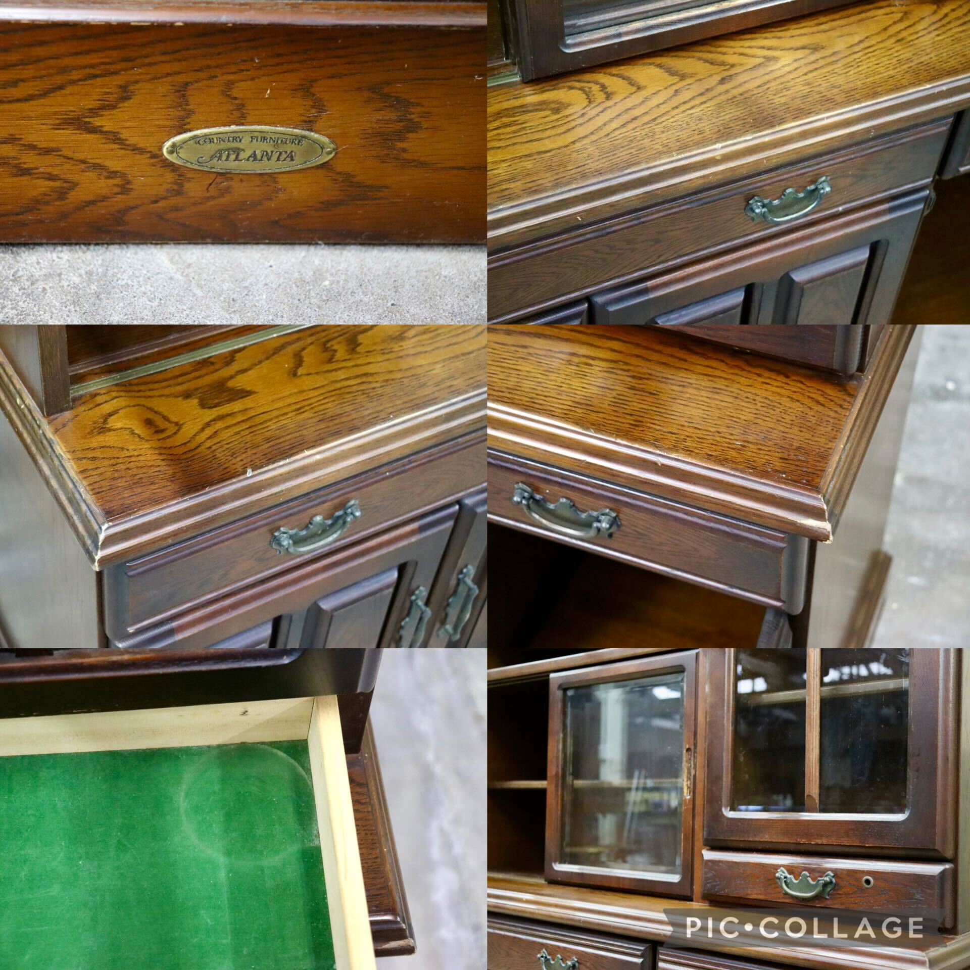 GMHS422A○ATLANTA / アトランタ 食器棚 カップボード 飾り棚 キャビネット IDF太田長 楢材 栗材 カントリー ヴィンテージ