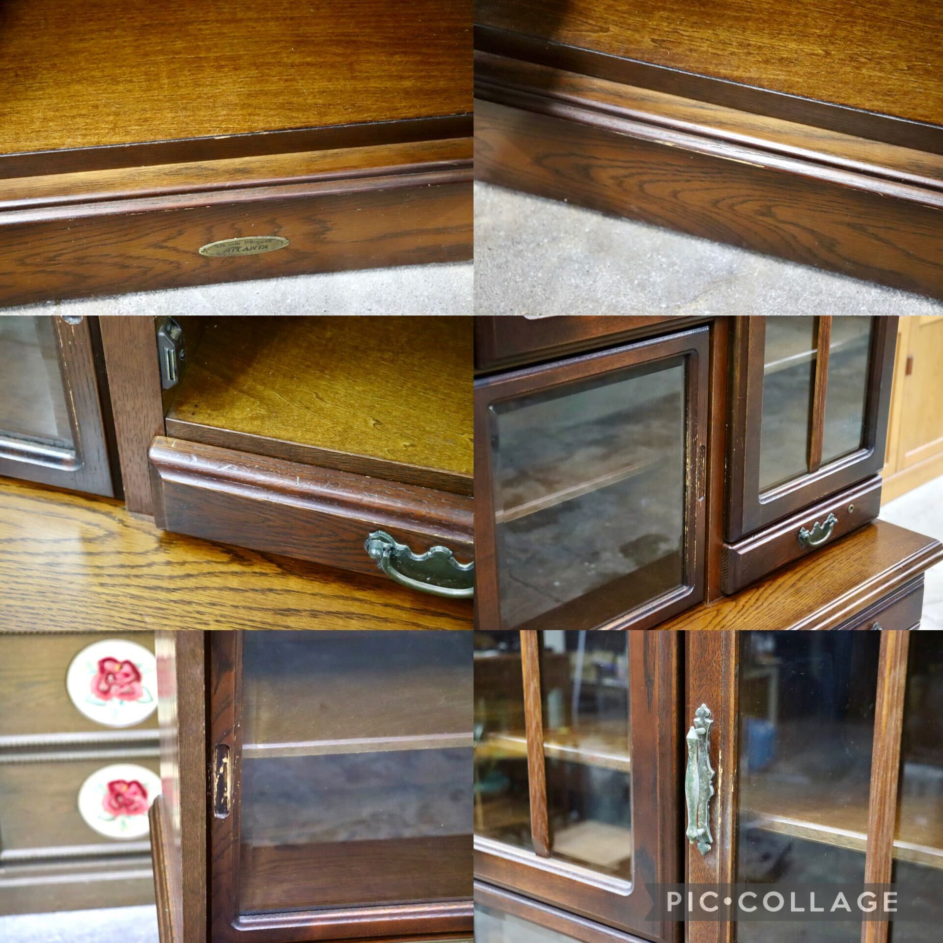 GMHS422A○ATLANTA / アトランタ 食器棚 カップボード 飾り棚 キャビネット IDF太田長 楢材 栗材 カントリー ヴィンテージ