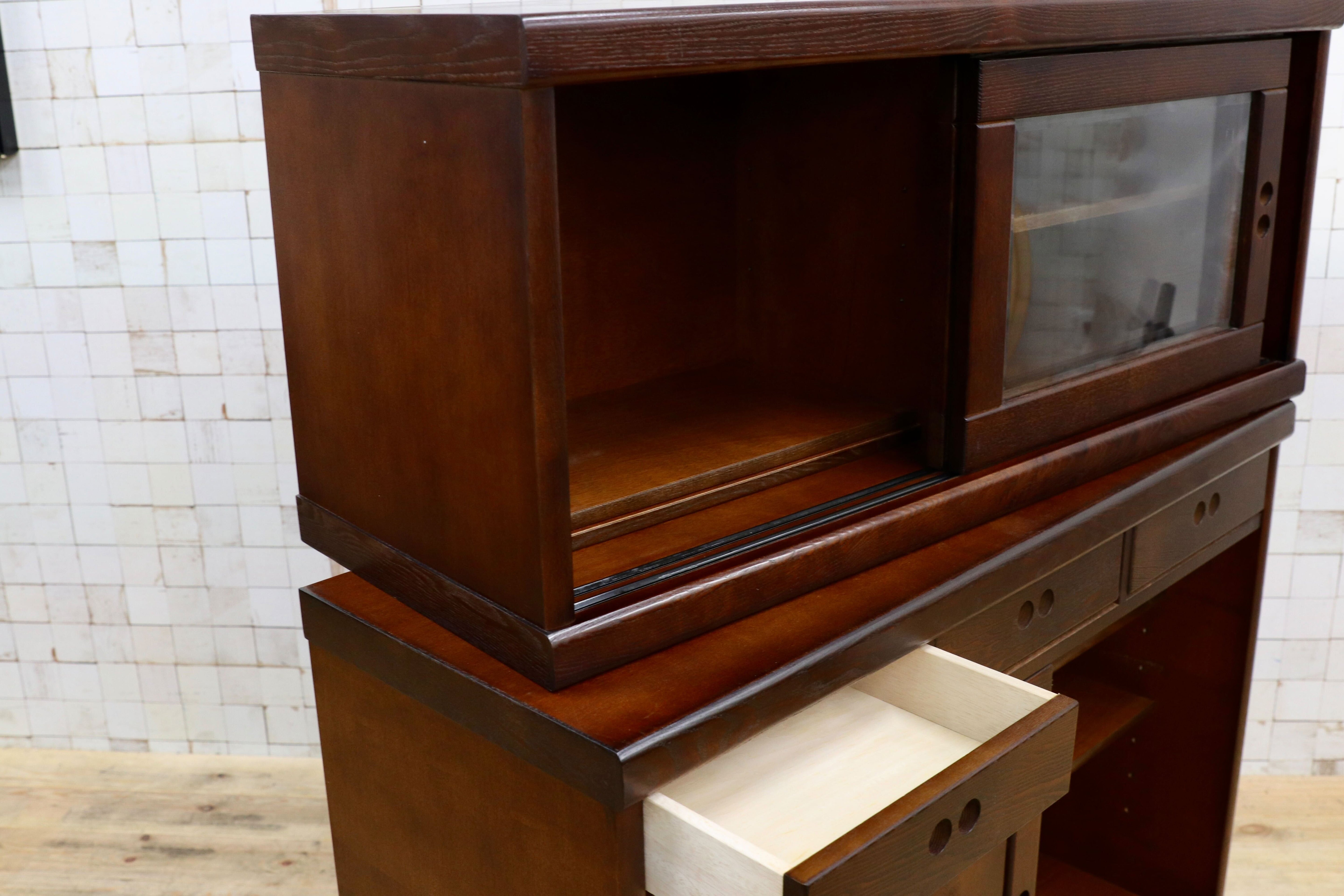 GMET009○大雪木工 ポトフ キャビネット カップボード リビングボード 収納家具 飾り棚 旭川家具