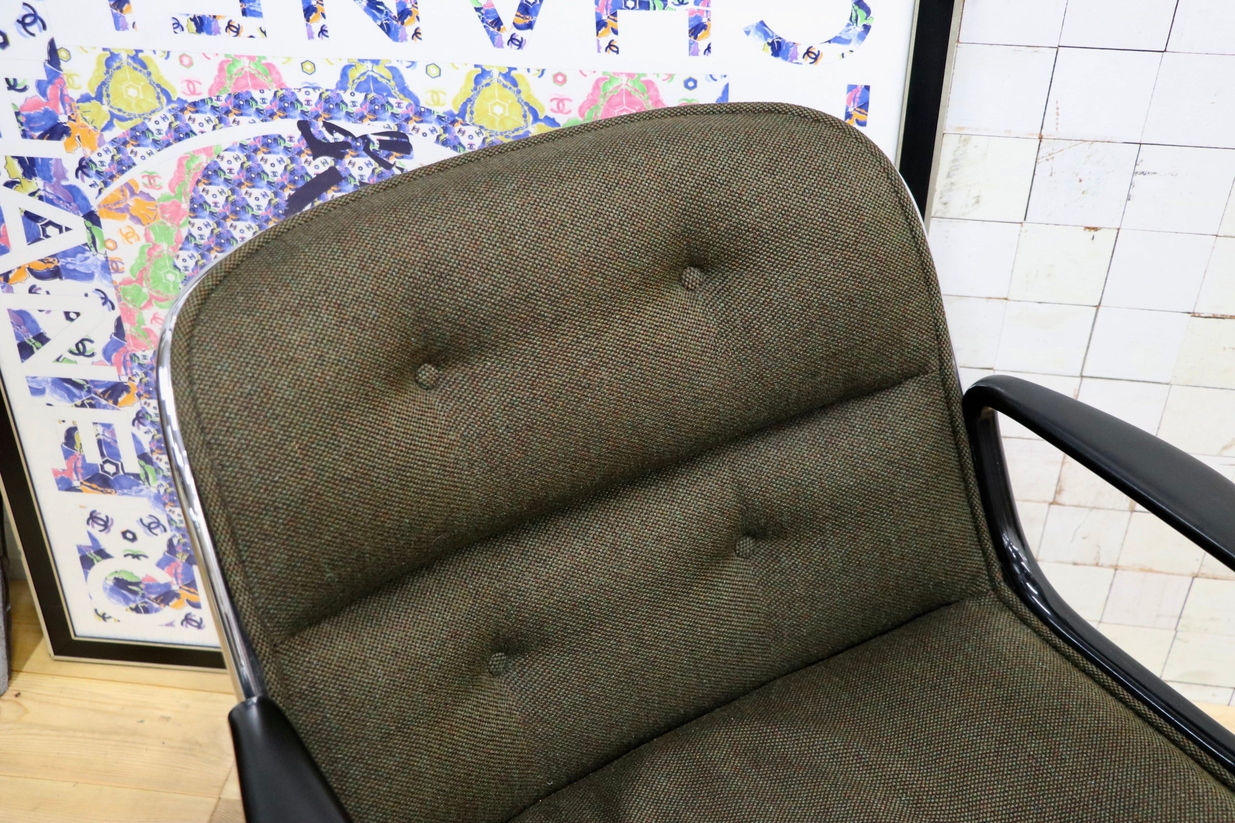 GMJK174G〇Pollock / ポロックチェア ヴィンテージ デスクチェア モスグリーン ミッドセンチュリー デザイナーズ KOKUYOリペア 名作椅子