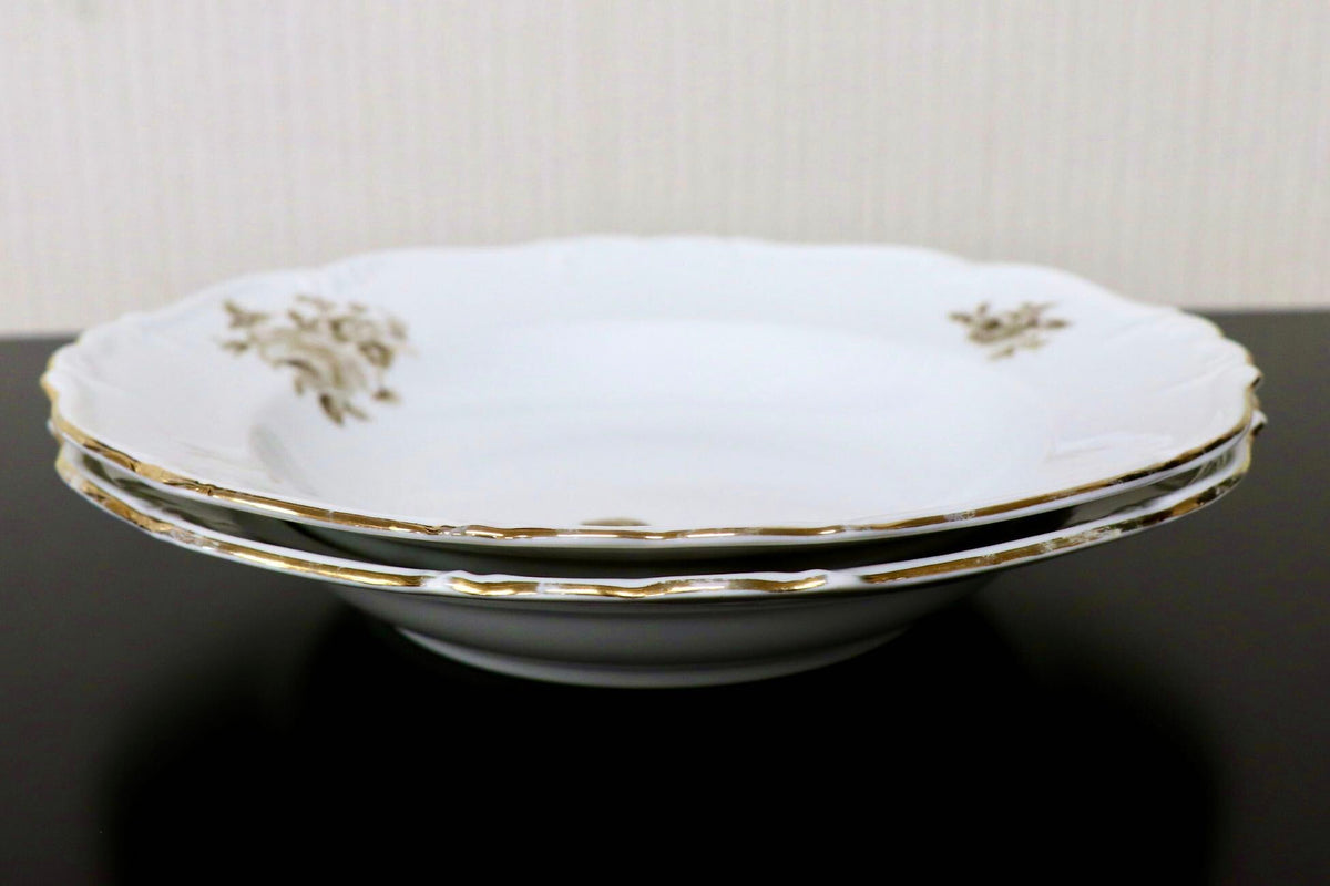 GMJH332AF○ヴィンテージ Edelstein Bavaria エーデルシュタイン Maria-Theresia セピアローズ スープボウル 深皿 24cm 2枚セット ドイツ製