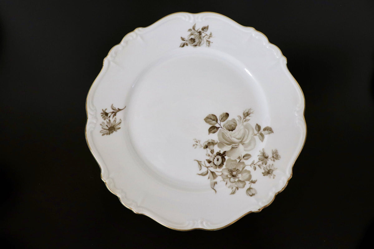 GMJH332AG○ヴィンテージ Edelstein Bavaria エーデルシュタイン Maria-Theresia セピアローズ デザートプレート 21cm 5枚セット ドイツ製