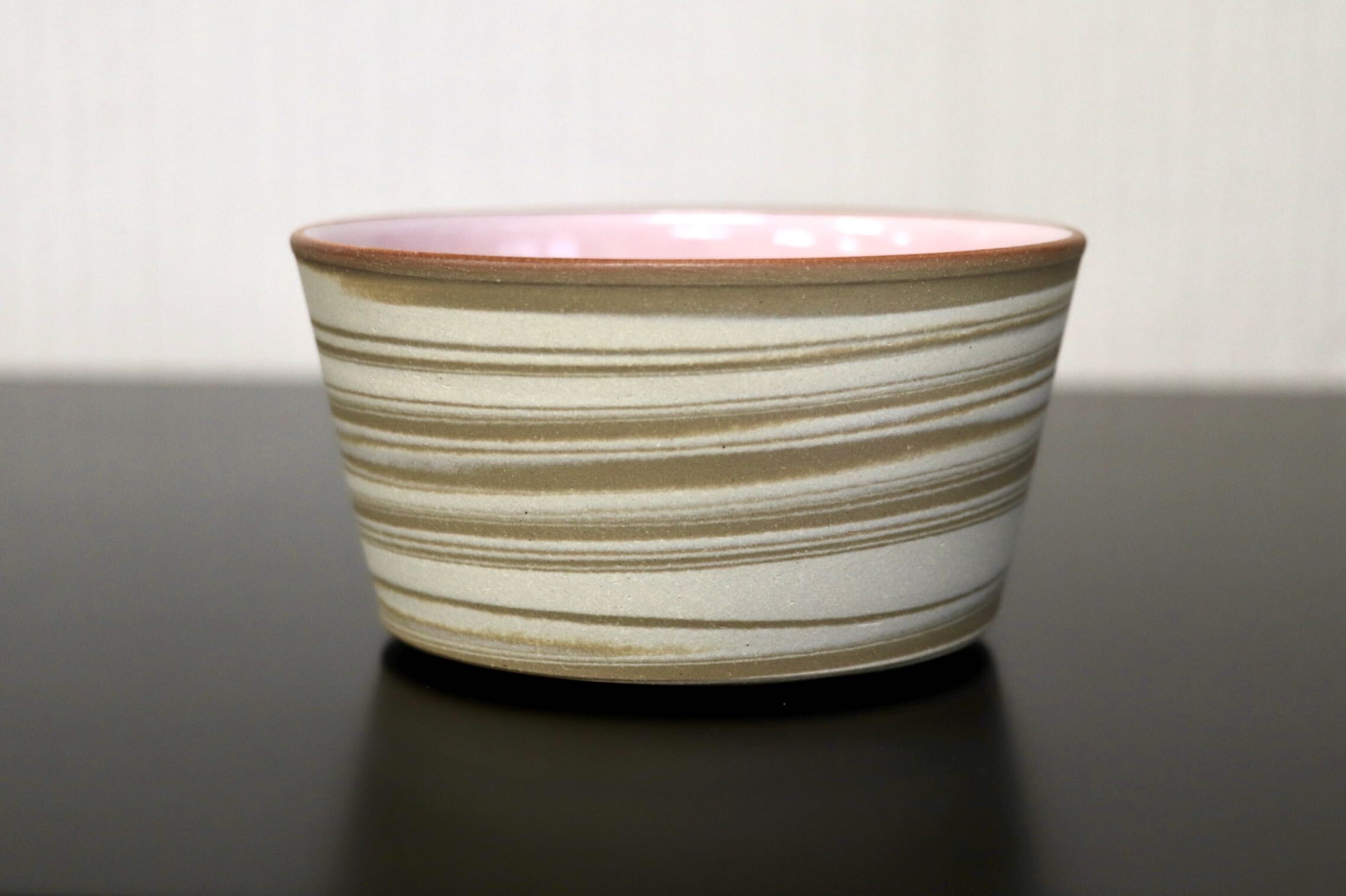 GMJO107B○千代市陶房 清水万佐年 丹波焼 練りこみピンク鉢 伝統工芸 丹波立杭焼 丹波篠山