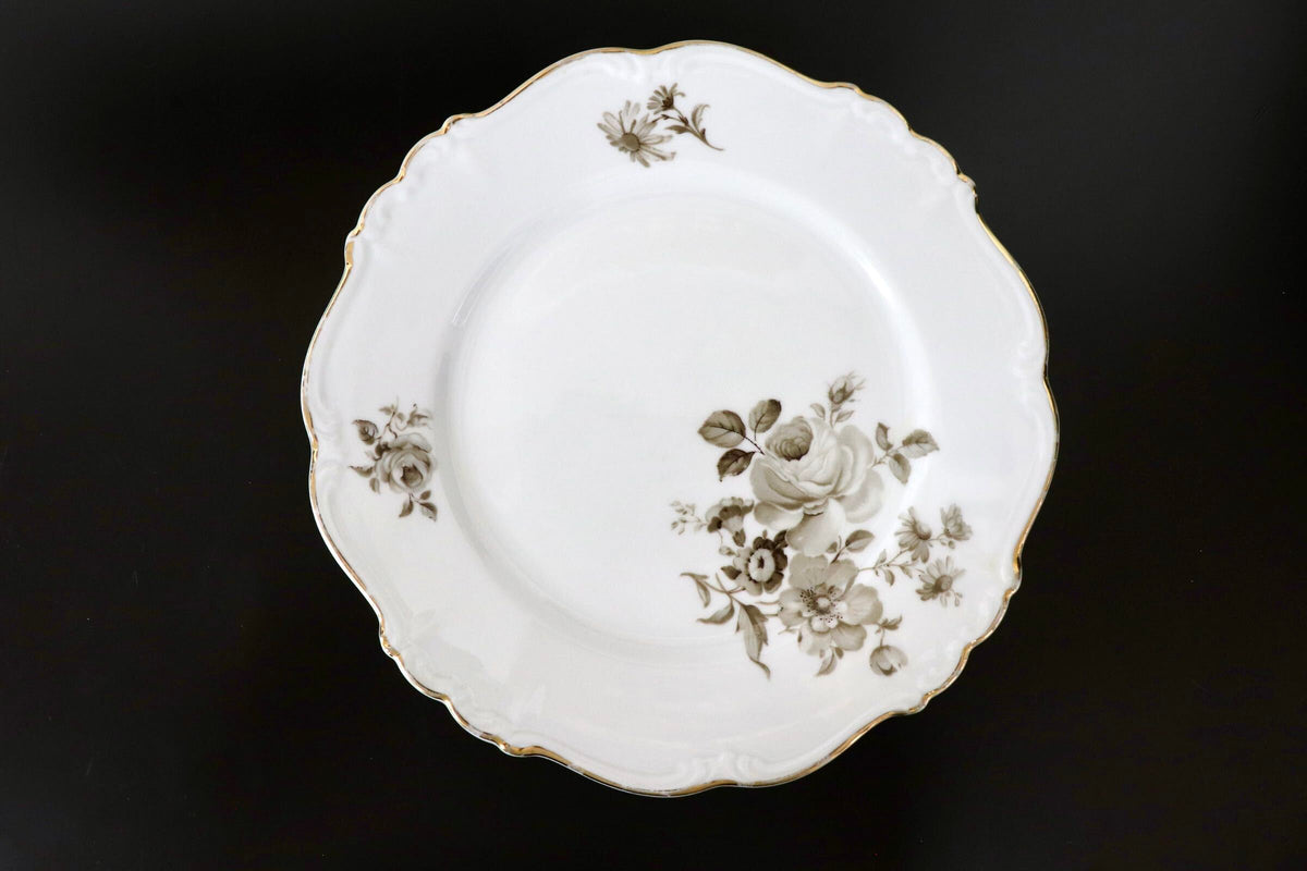 GMJH332AG○ヴィンテージ Edelstein Bavaria エーデルシュタイン Maria-Theresia セピアローズ デザートプレート 21cm 5枚セット ドイツ製