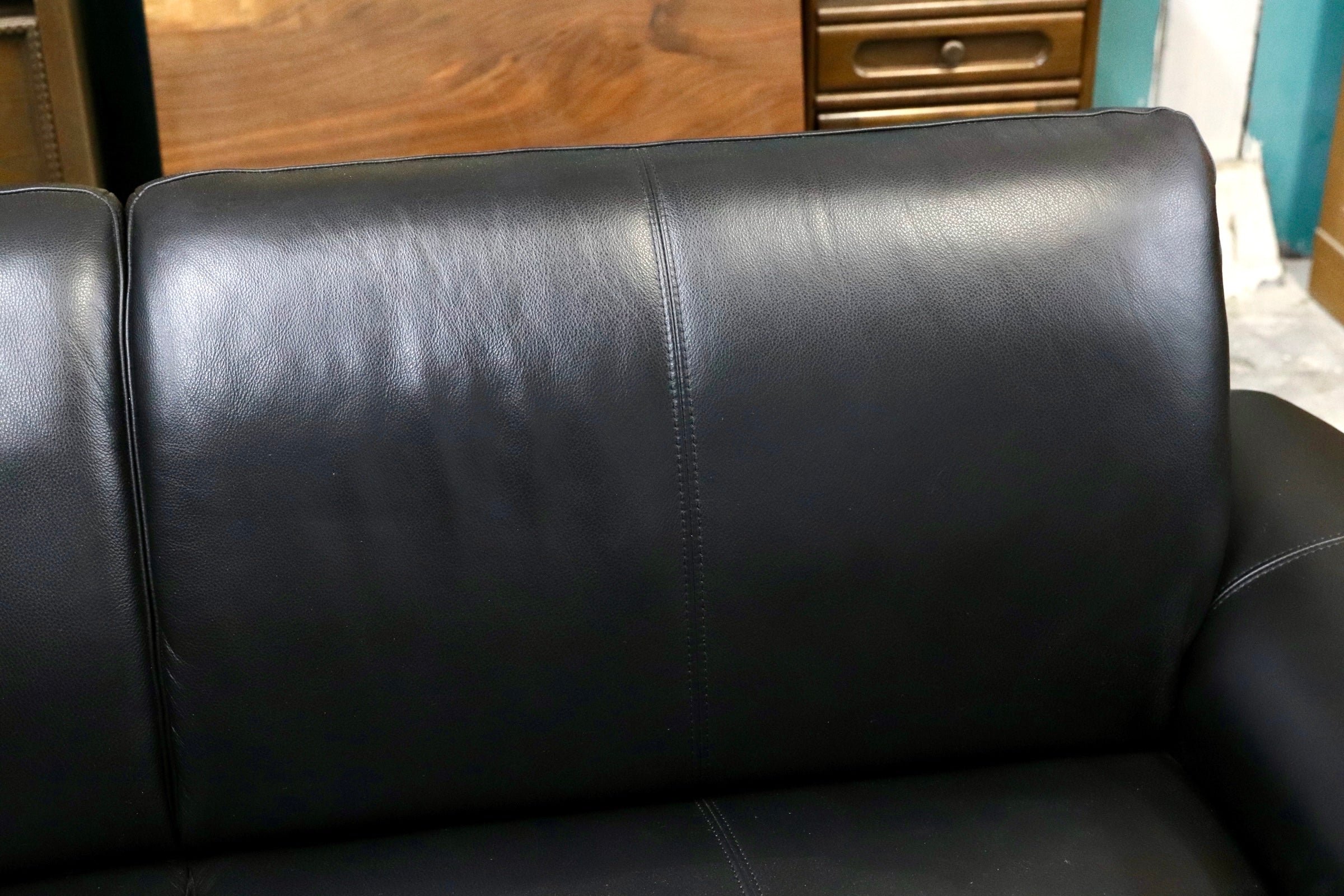 GMJH222○FLYMEe Noir / フライミーノワール Lorraine ロレーヌ 2.5人掛けソファ 総本革 ブラック レザー ローバック モダン 約62万 廃盤