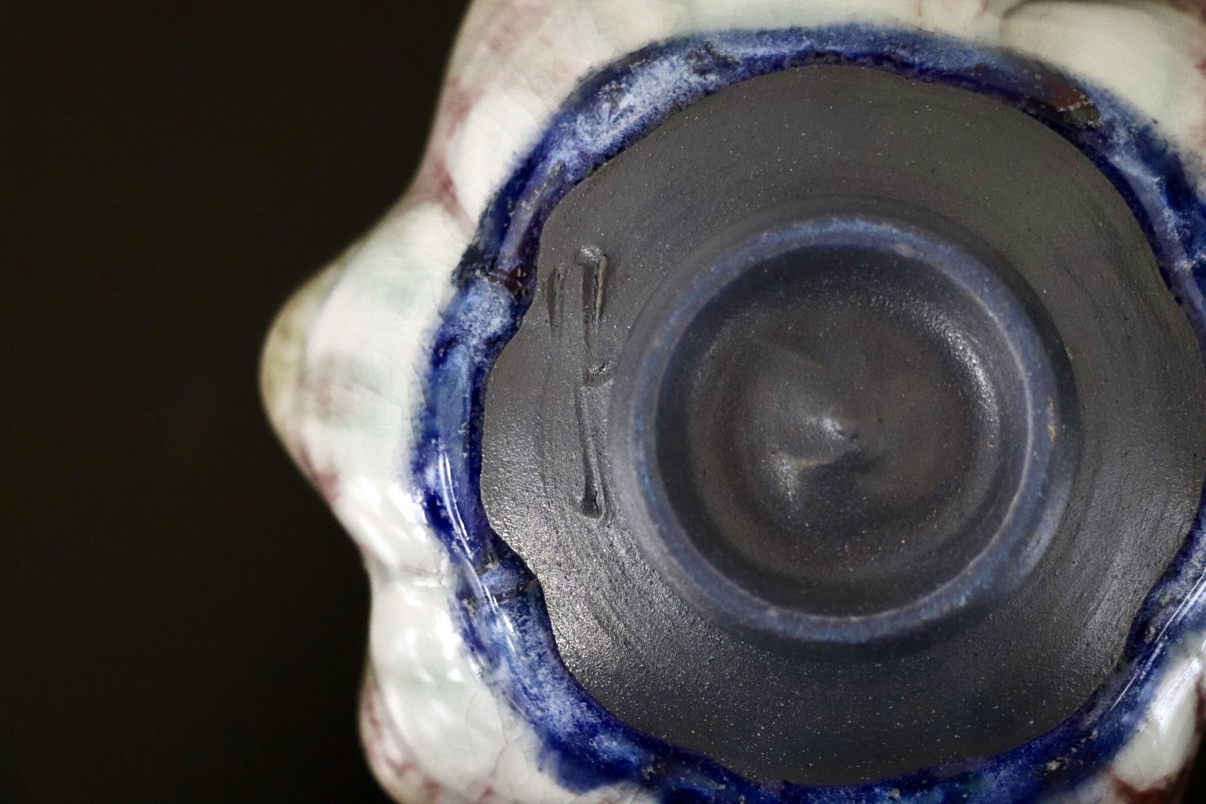 GMJO103A○千代市陶房 清水万佐年 丹波焼 辰砂輪花鉢S 伝統工芸 丹波立杭焼 丹波篠山