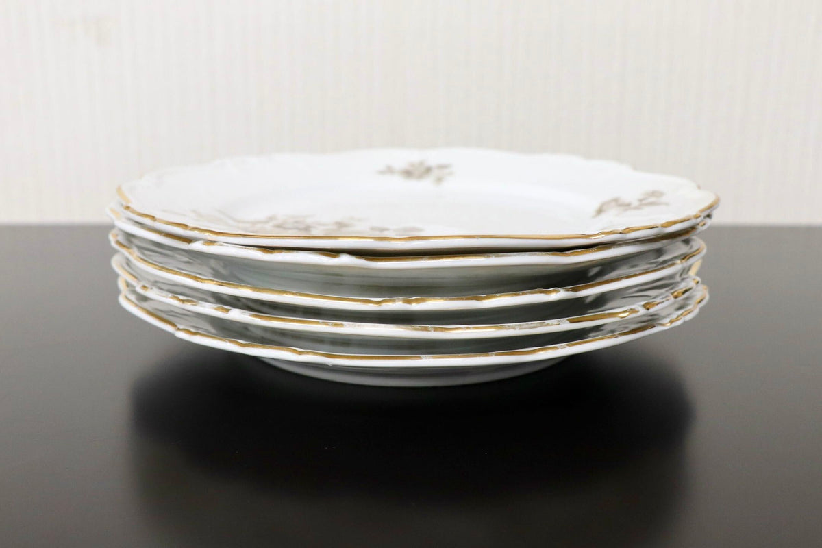 GMJH332AH○ヴィンテージ Edelstein Bavaria エーデルシュタイン Maria-Theresia セピアローズ デザートプレート 21cm 5枚セット ドイツ製