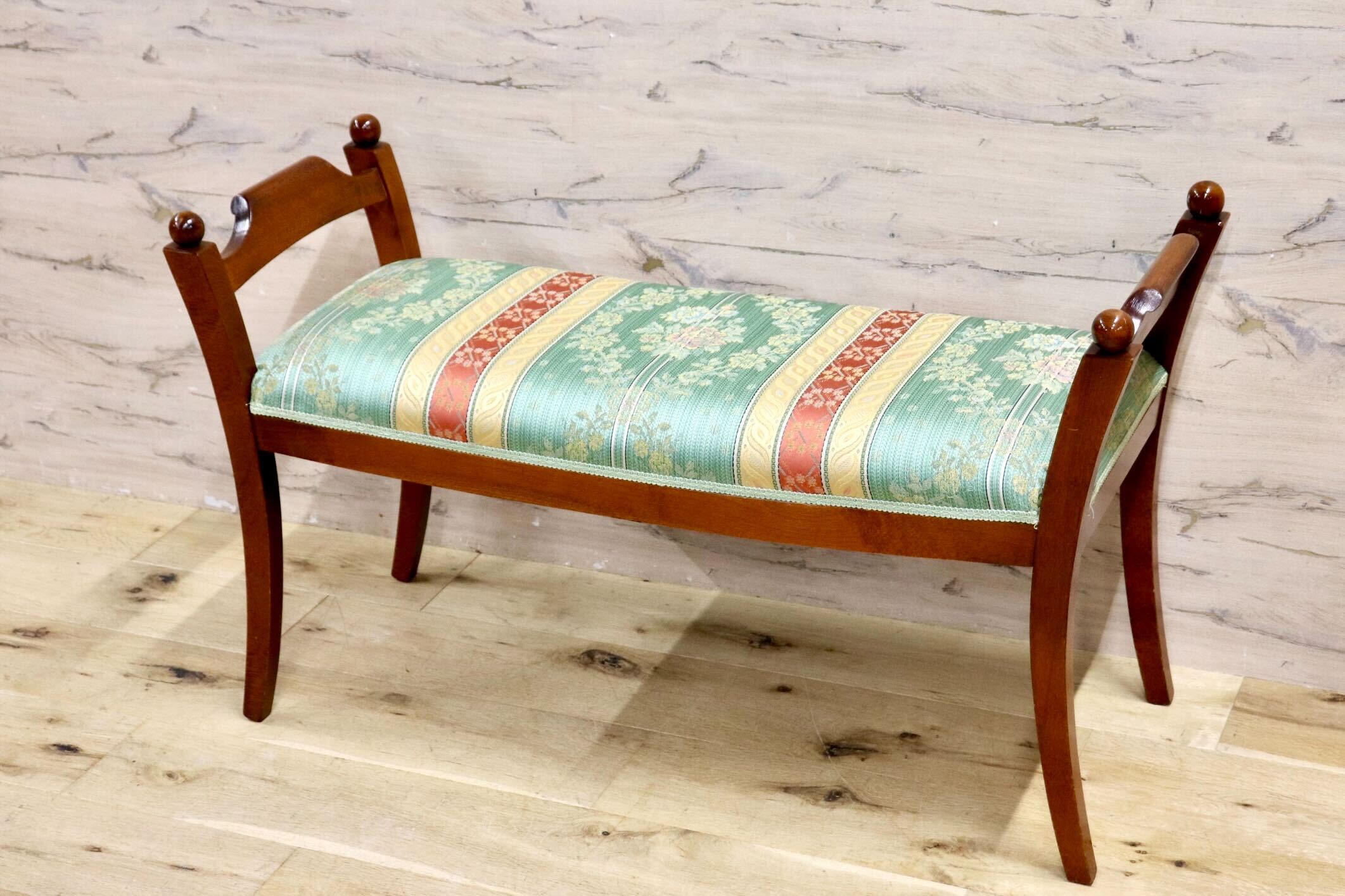 GMIH330○西洋 アンティーク スツール チェア 椅子 腰掛け ファブリック ヨーロピアン クラシック エレガント 展示品