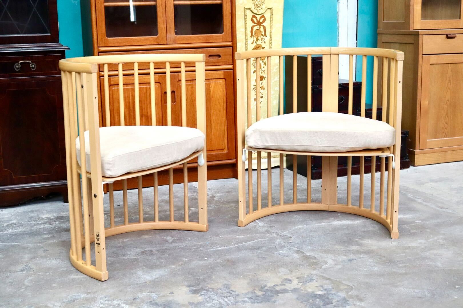 GMIH235A○Stokke / ストッケ Sleepi スリーピーチェア ベッドヘッド ダイニングチェア 2脚セット 木製 ベビーベッド 北欧家具