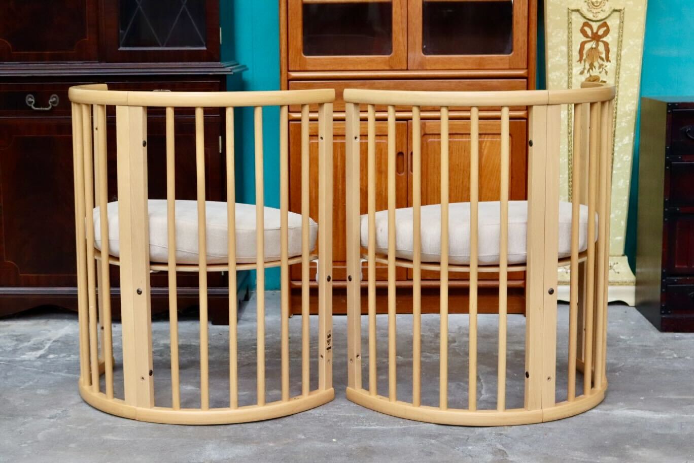 GMIH235A○Stokke / ストッケ Sleepi スリーピーチェア ベッドヘッド ダイニングチェア 2脚セット 木製 ベビーベッド 北欧家具