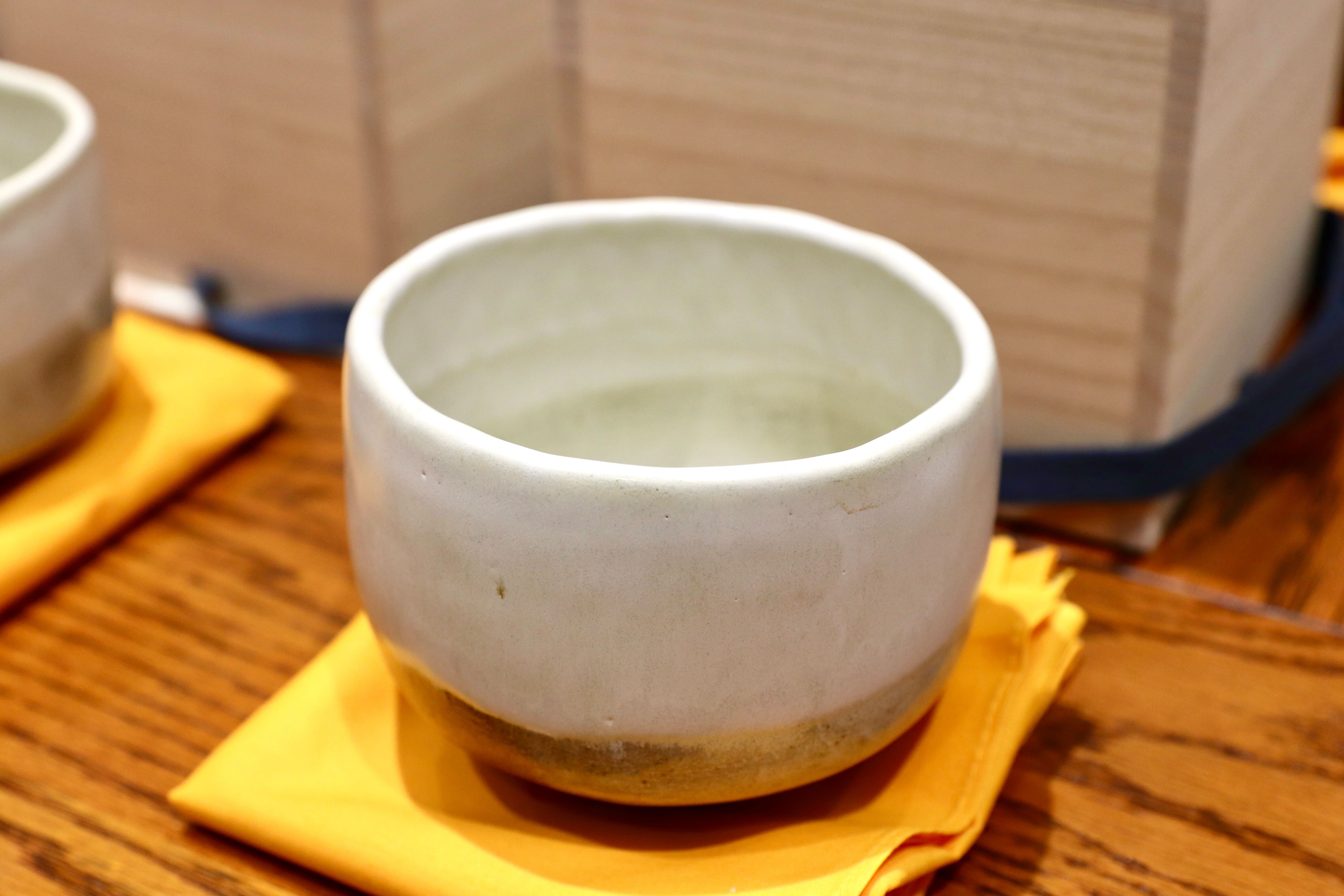 GMIO166○北村圭泉 圭泉窯 白釉茶碗 最高級 丹波焼 丹波篠山 陶磁器 未 GMIO167○北村圭泉 圭泉窯 刷毛目茶碗 最高級 丹波焼 丹波篠山