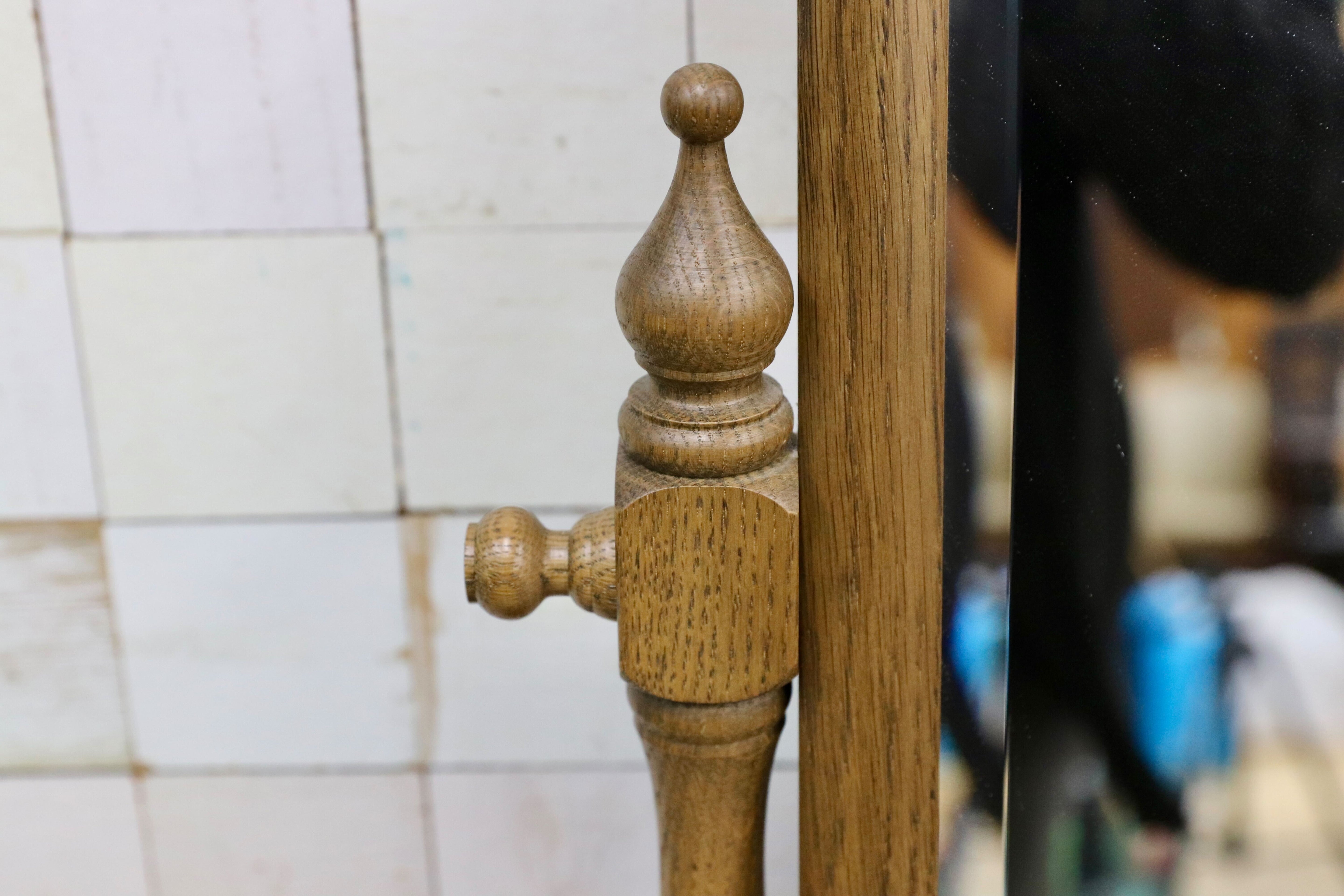 GMIS534○山室家具 ESPOIR エスポアール デスク ドレッサー 作業台 書斎机 置きミラー クラシック 楢材 無垢 旭川家具 レトロ