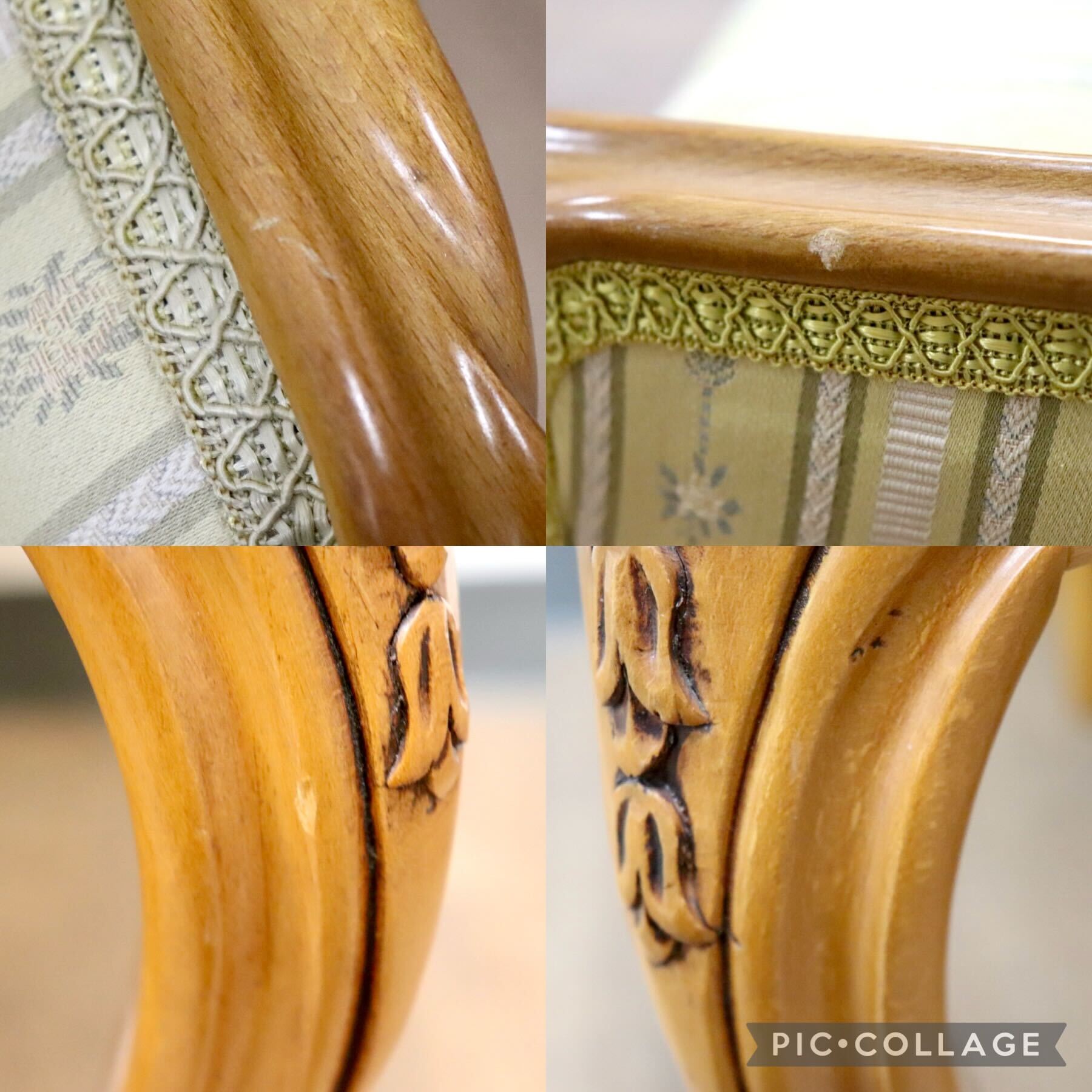 GMHH29A○イタリア ダイニングチェア 子供椅子 撮影用チェア ドールチェア ミニチェア ロココ調 猫脚 彫刻 ヨーロピアン クラシック 展示品