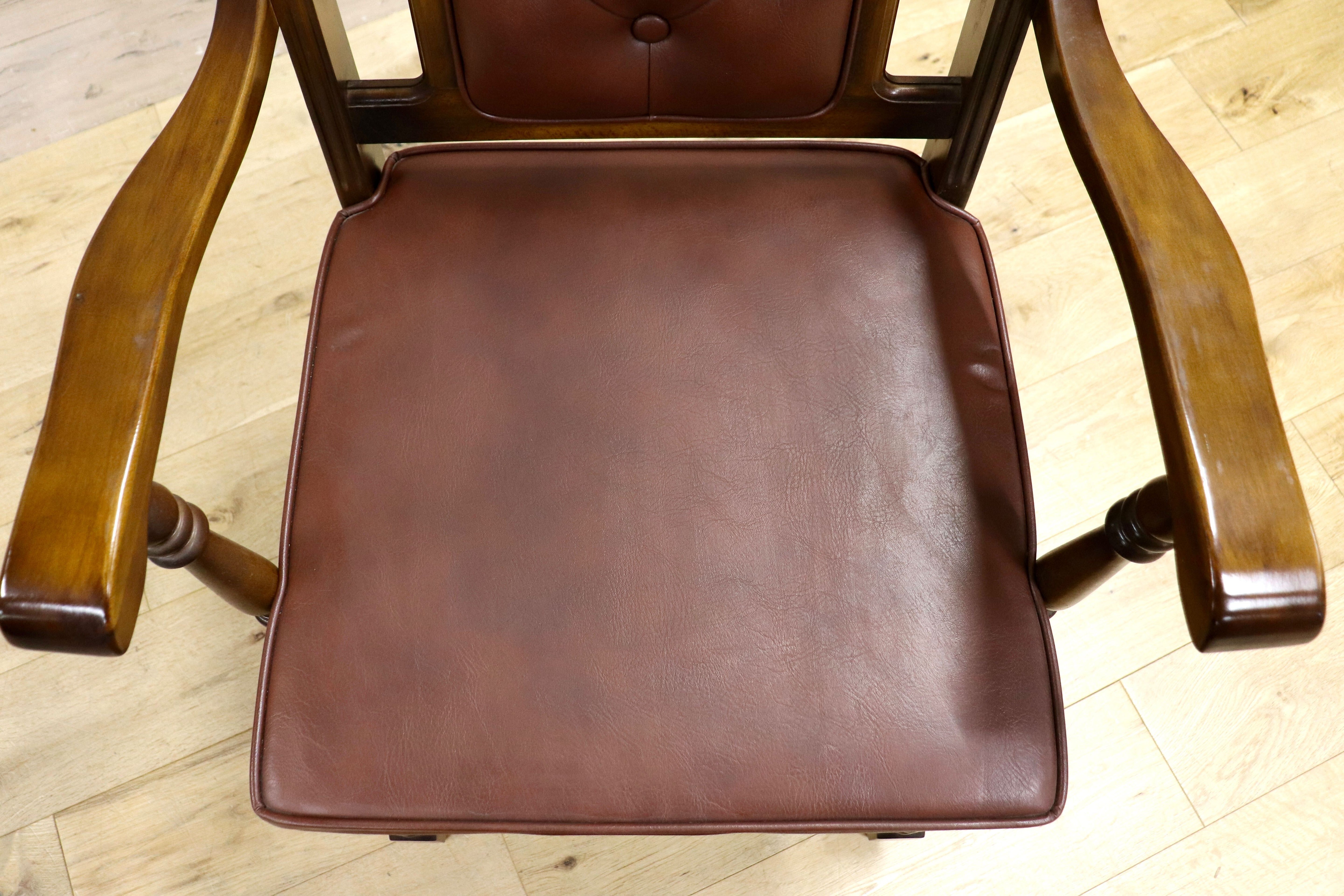 GMIH341A○karimoku / カリモク ダイニングチェア 2脚セット アームチェア 椅子 レザー ヴィンテージ アンティーク オールドカリモク