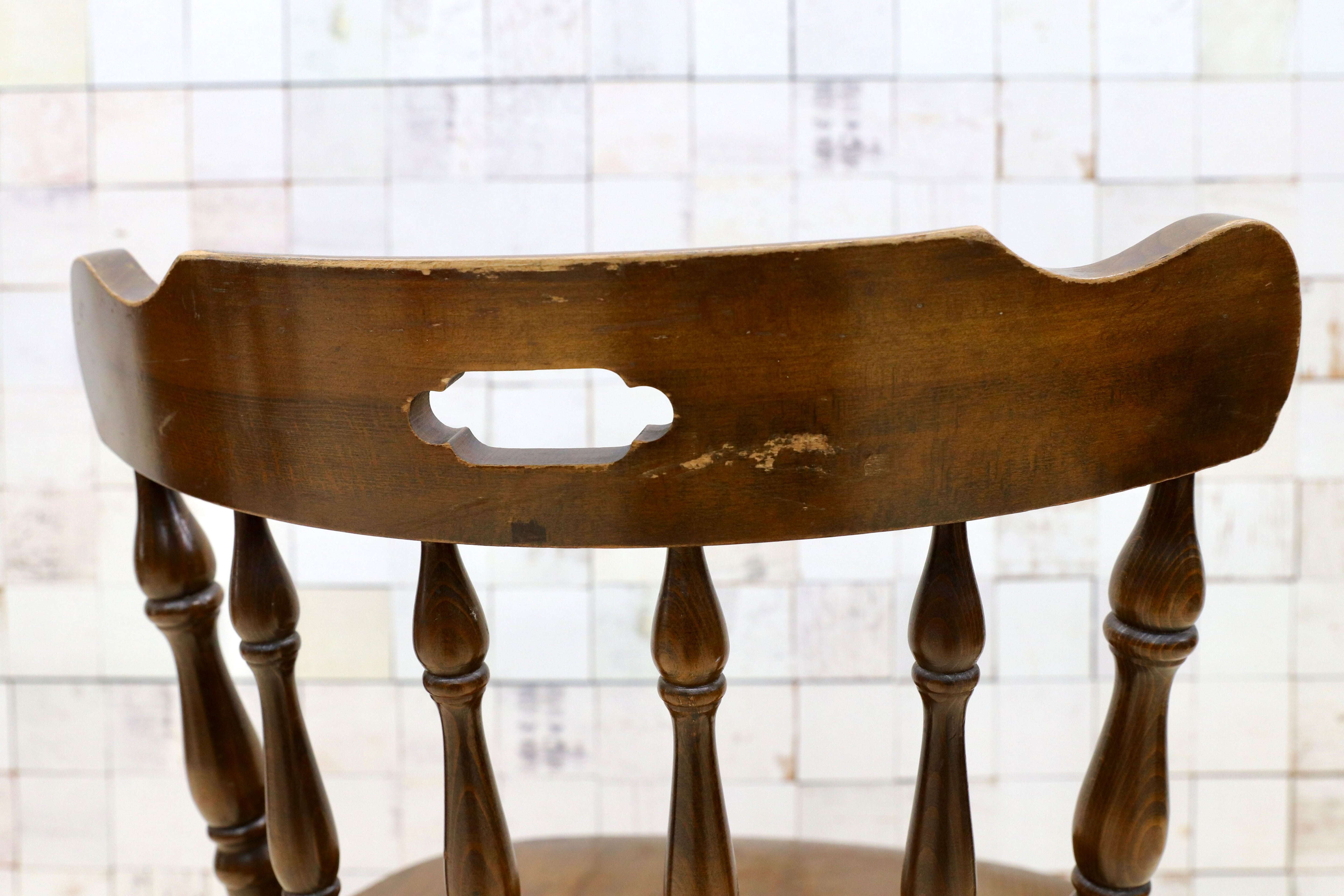 GMGK482○ブナ材 サイドチェア ウィンザーチェア ダイニングチェア 椅子 カントリー ヴィンテージ アンティーク検）柏木工 飛騨産業