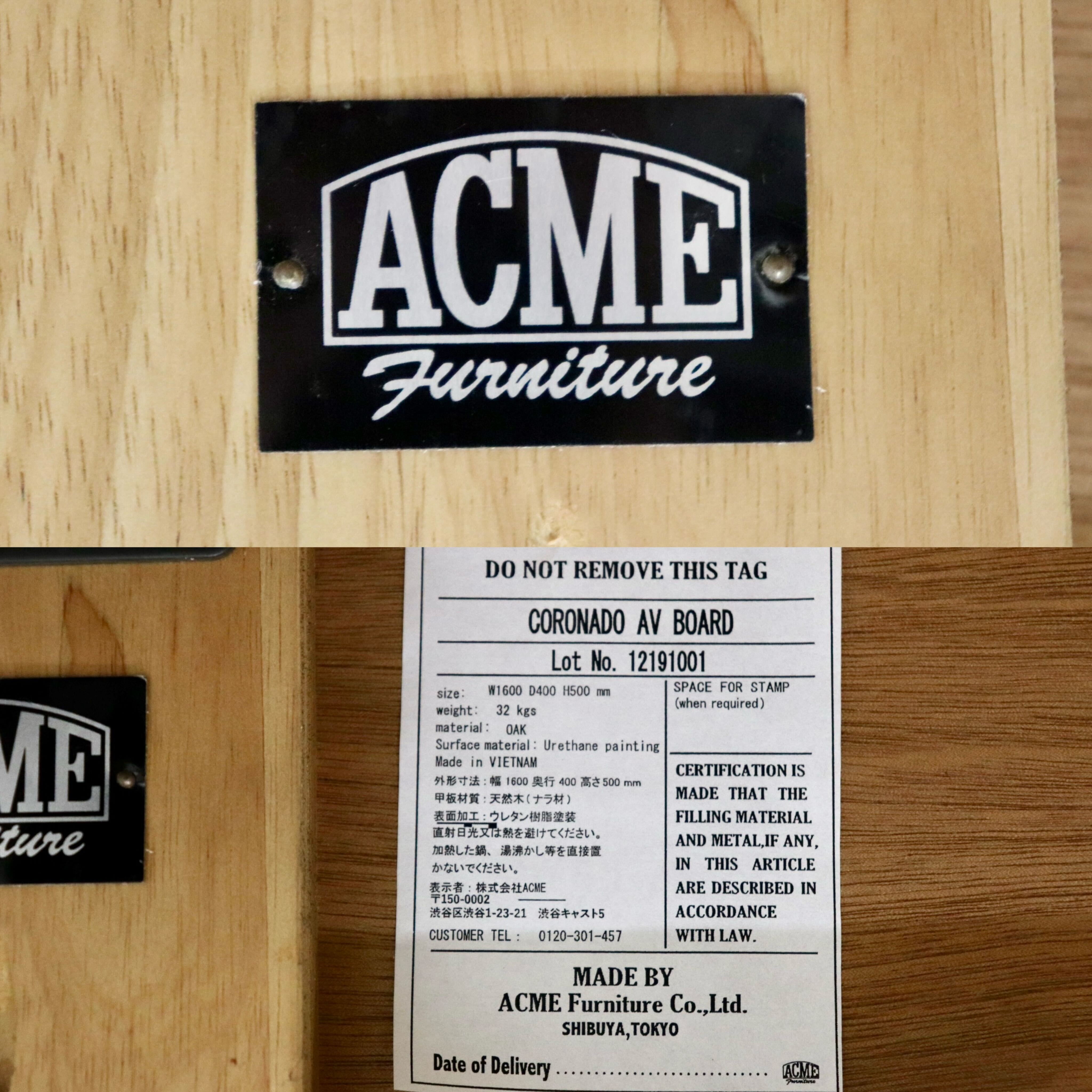 GMHK622○ACME Furniture / アクメファニチャー CORONADO コロナド TVボード リビングボード 楢材 インダストリアル 約13.6万 展示品