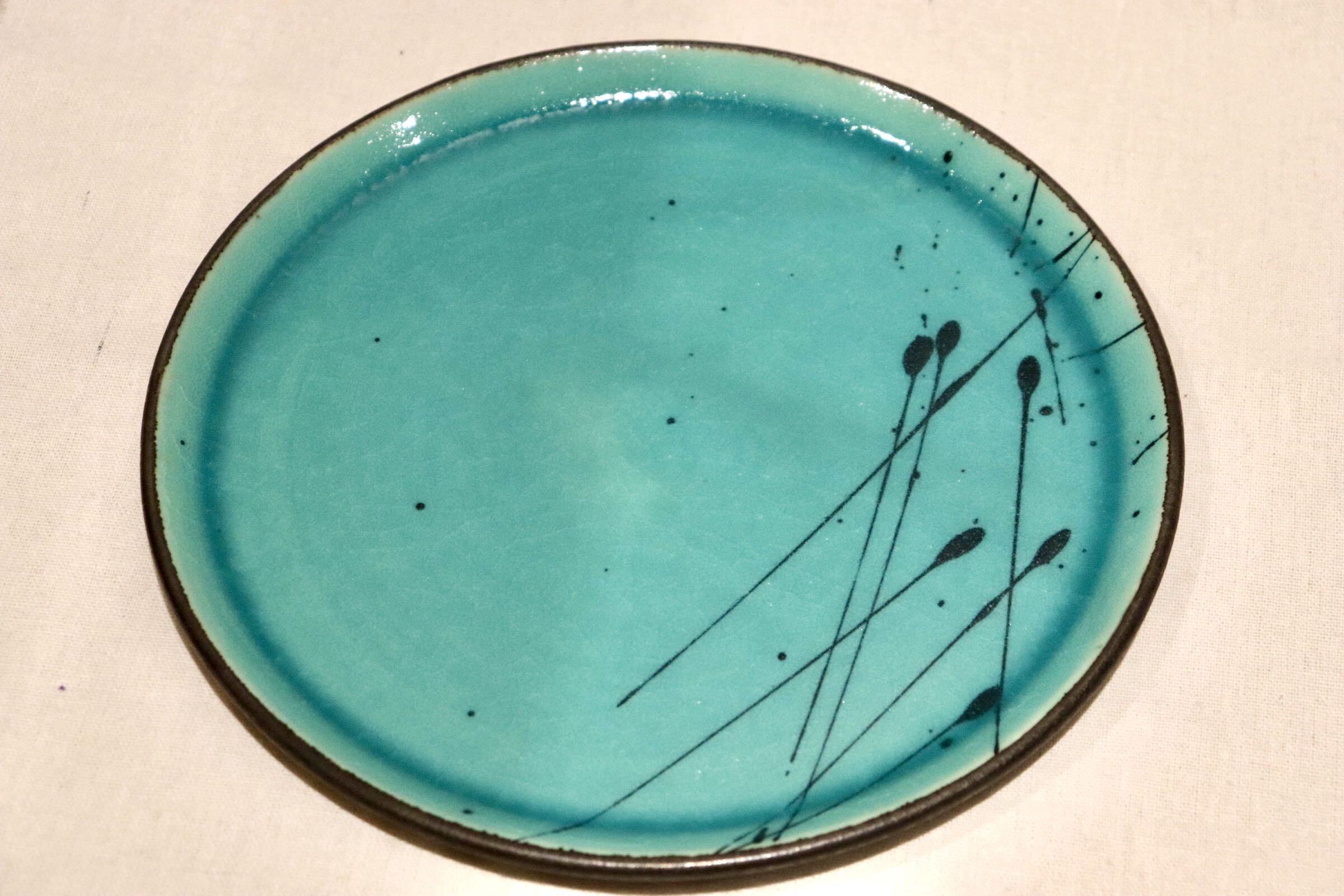 GMIO94A◯雅峰窯 丹波焼 フラットプレート 大皿 和食器 伝統工芸 丹波篠山 未使用